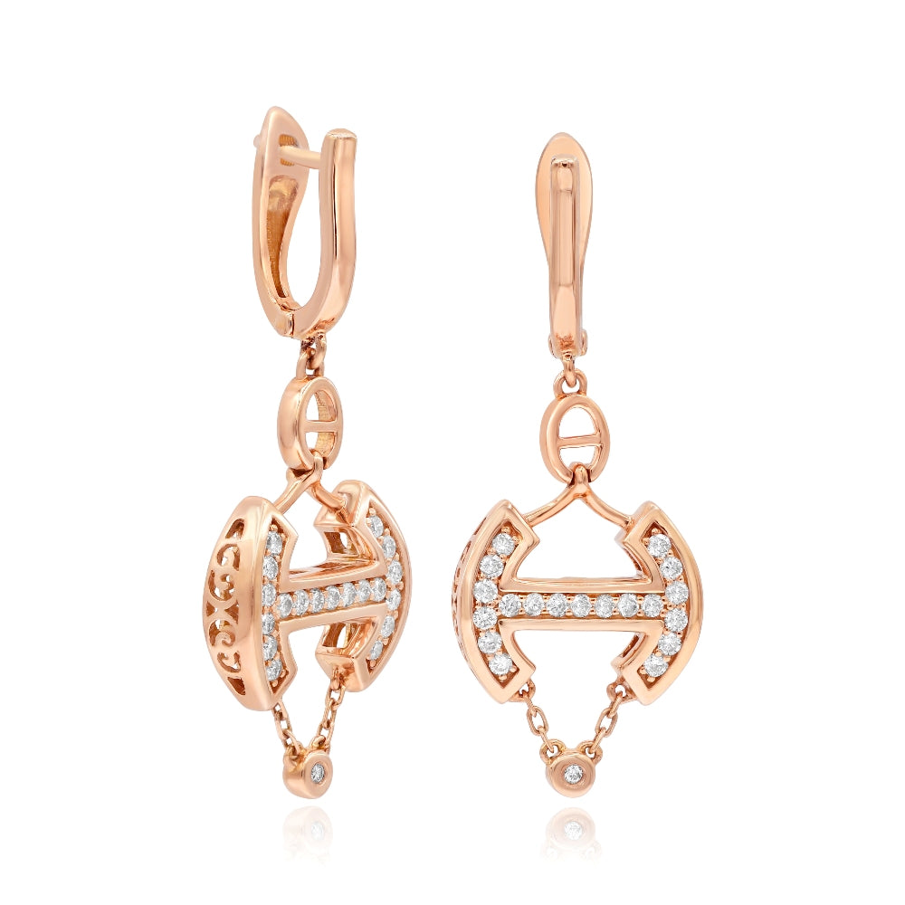 0.45 ct. Diamond 18K Rose Gold Dancing with Luck Earrings