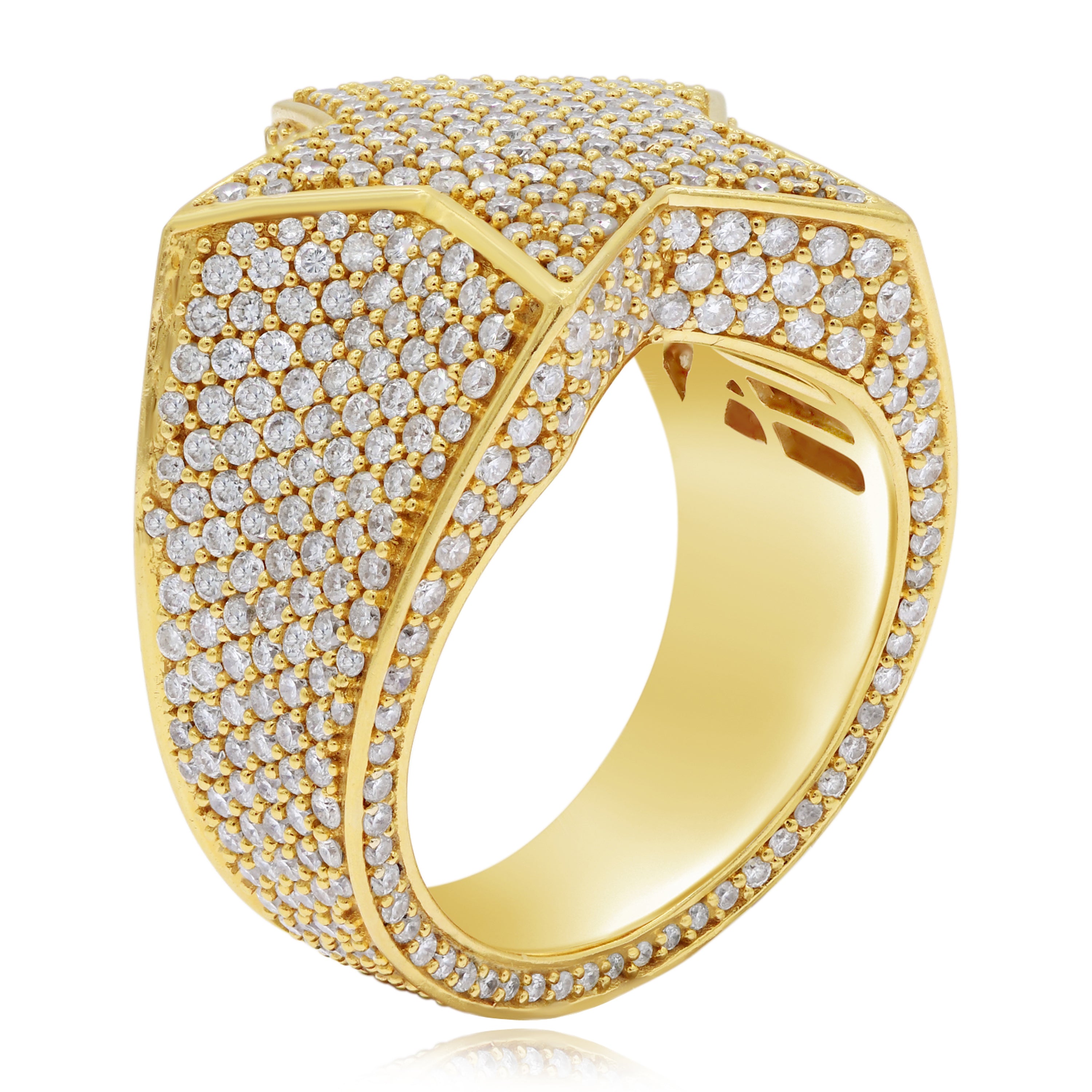 5.4 ct. Diamond 18K Yellow Gold Star Men's Ring