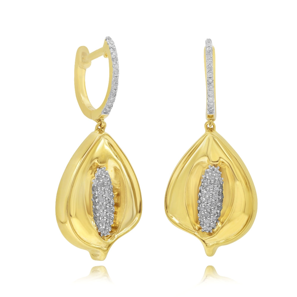 0.33 ct. Diamond 14K Yellow & White Gold Dangle Earrings