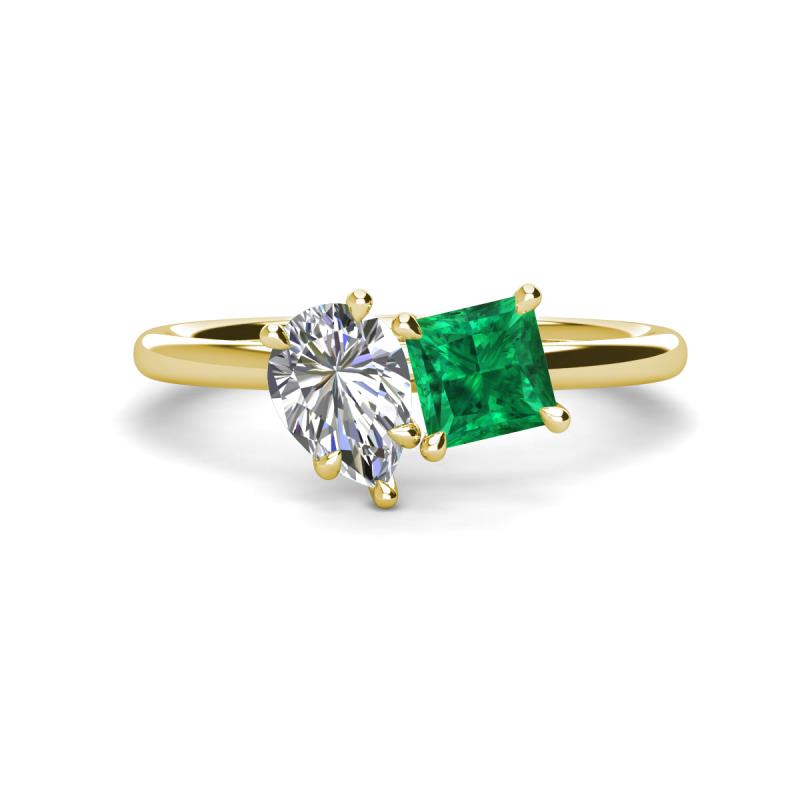 0.47 ct. Emerald & 0.39 ct. Diamond 18K Yellow Gold Ring