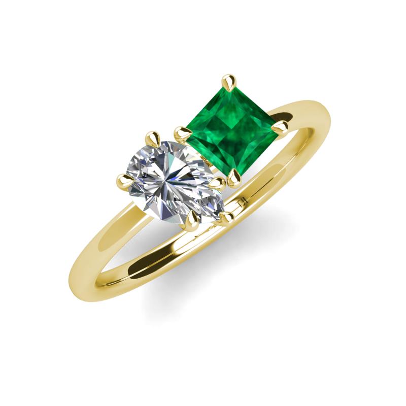 0.47 ct. Emerald & 0.39 ct. Diamond 18K Yellow Gold Ring