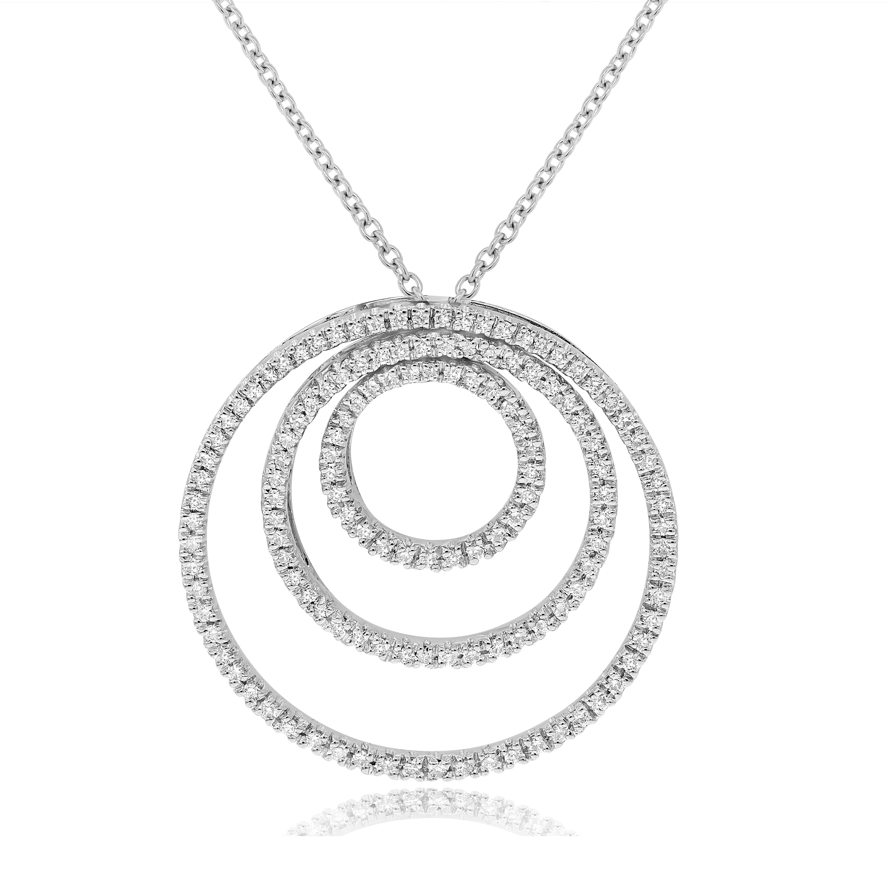 1.16 ct. Diamond 18K White Gold Circle Pendant