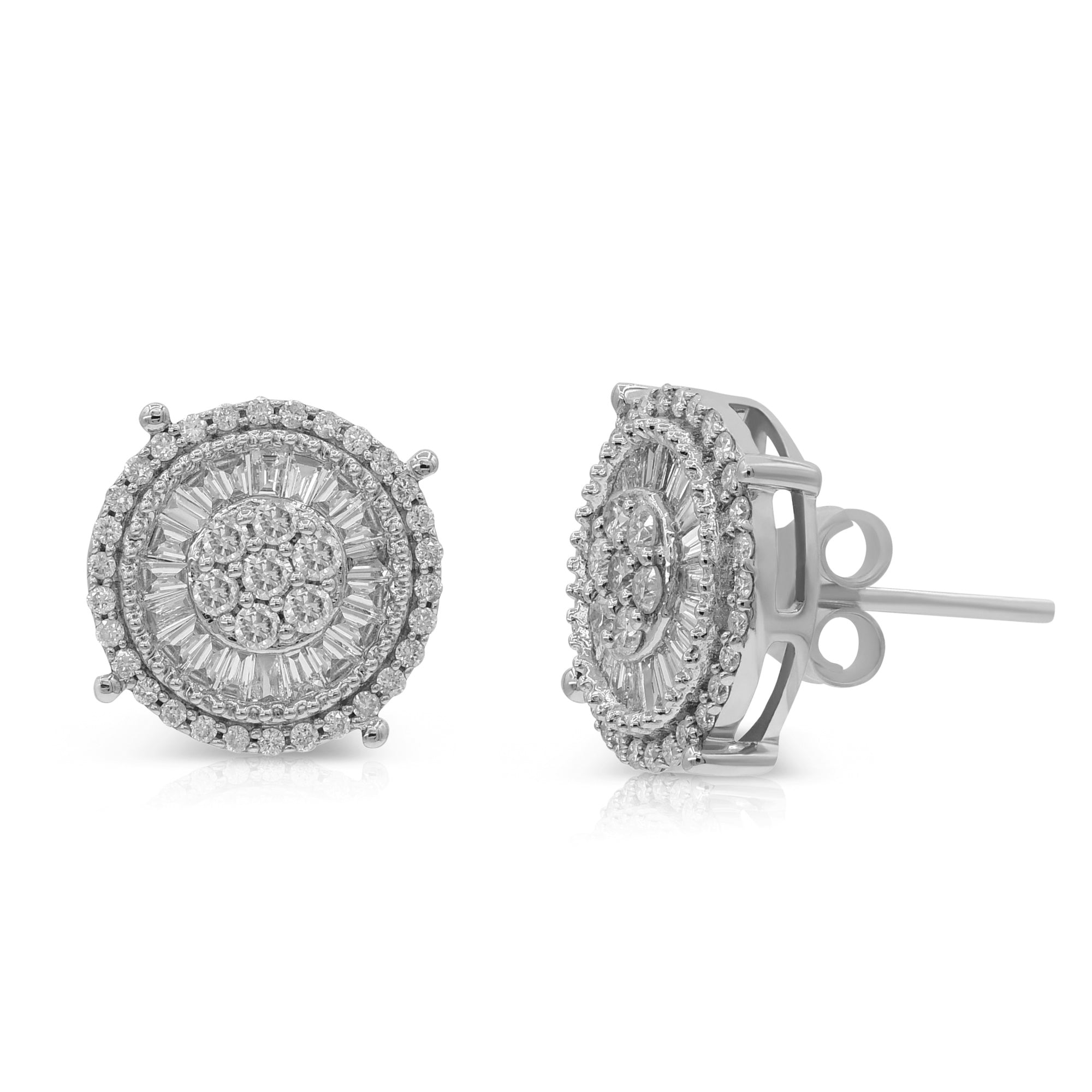 1.04 ct. Diamond 14K White Gold Stud Earrings