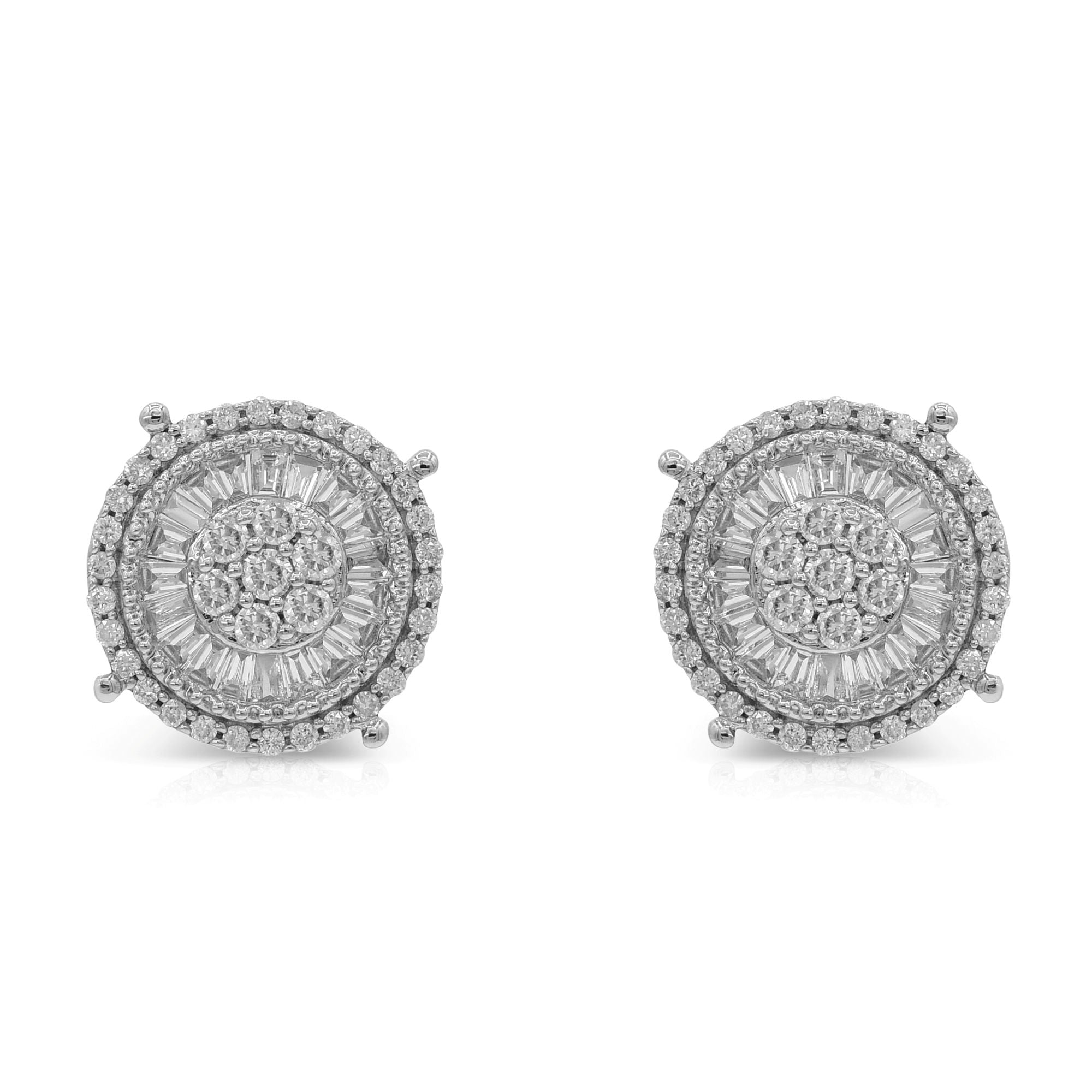 1.04 ct. Diamond 14K White Gold Stud Earrings