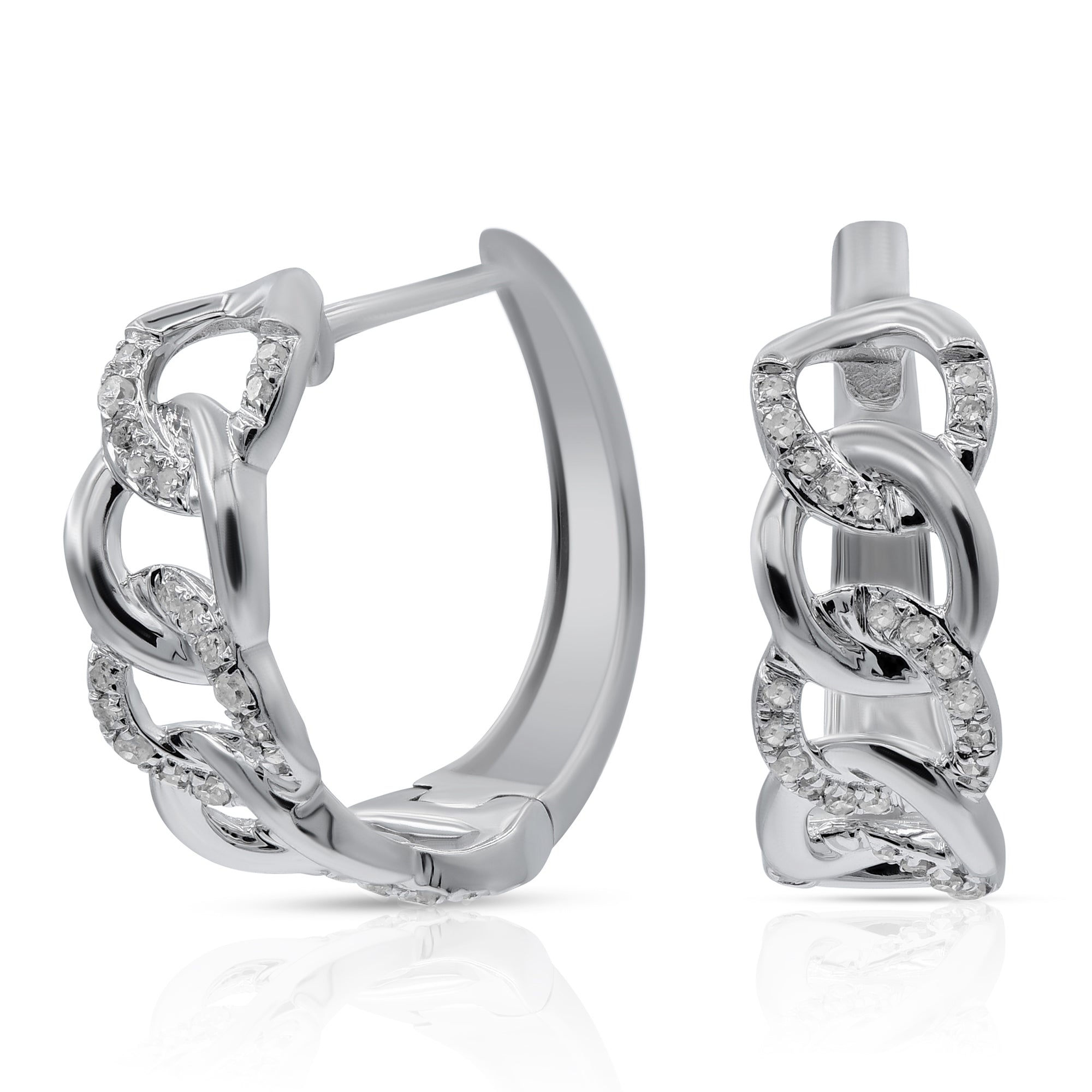 0.15 ct. Diamond 14K White Gold Earrings