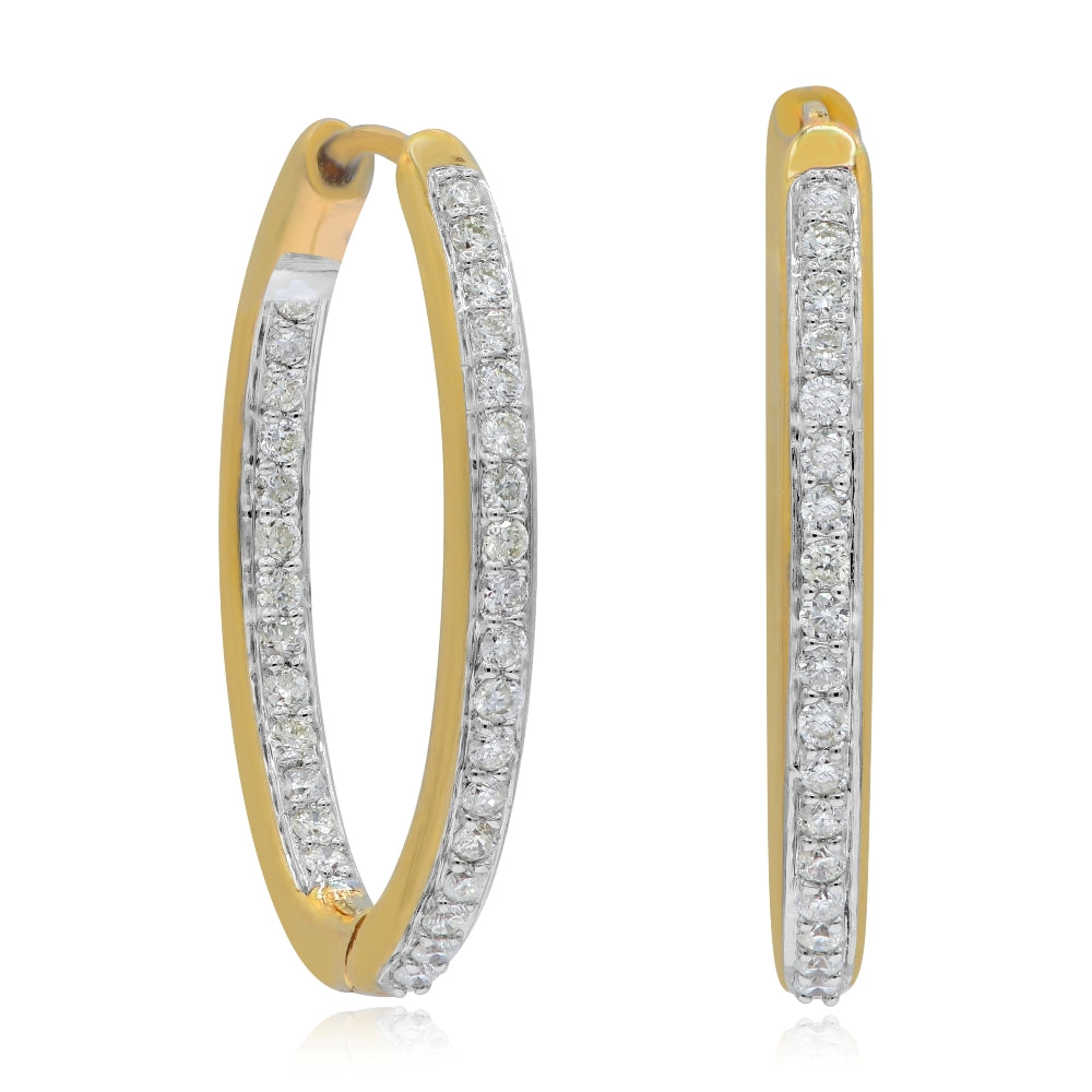 0.51 ct. Diamond 14K Yellow Gold Hoop Earrings