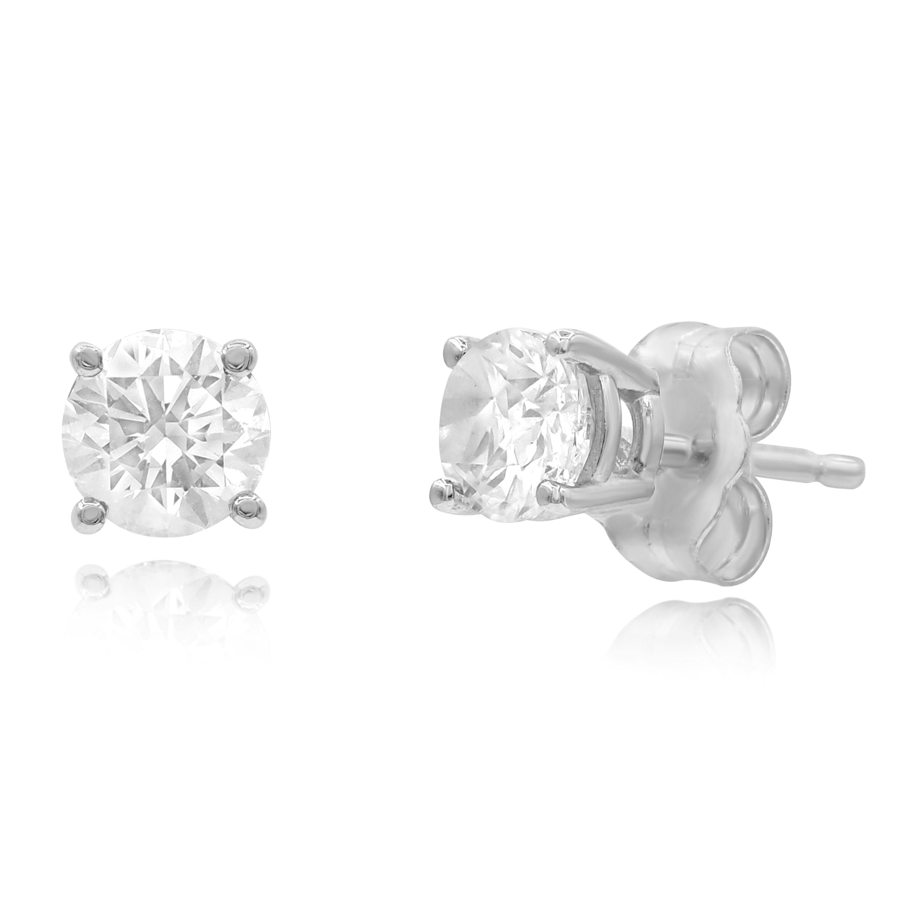 0.64 ct. Diamond 14K White Gold Stud Earrings