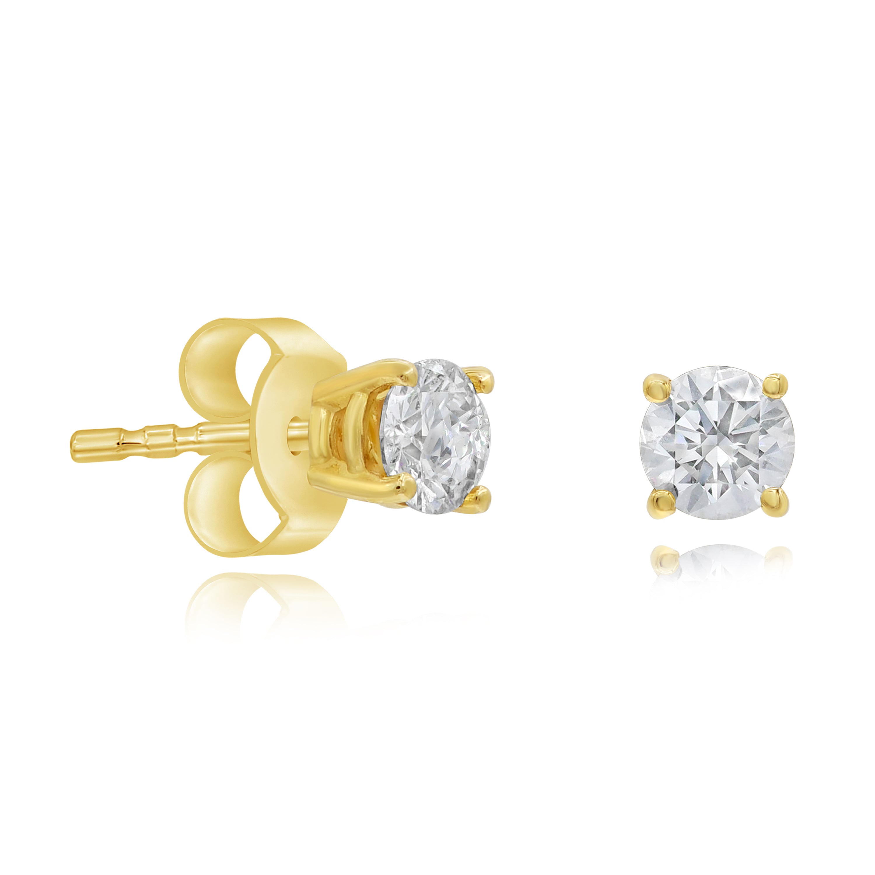 0.34 ct. Diamond 14K Yellow Gold Stud Earrings