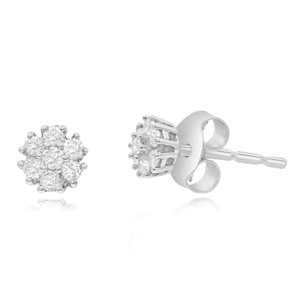 0.26 ct. Diamond 14K White Gold Floret Stuf Earrings