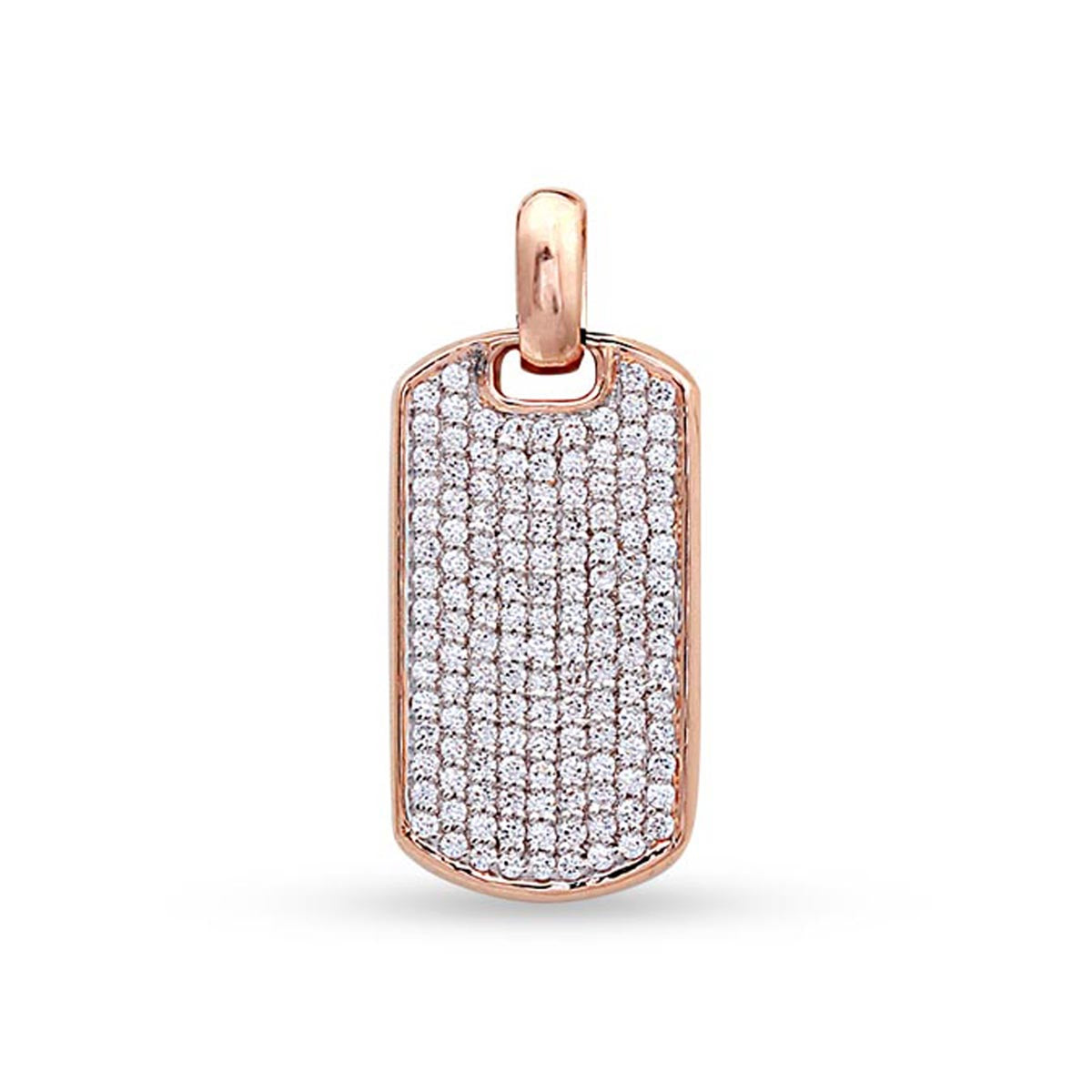 1.51 ct. Diamond 14K Rose Gold Chevron Tag Pendant