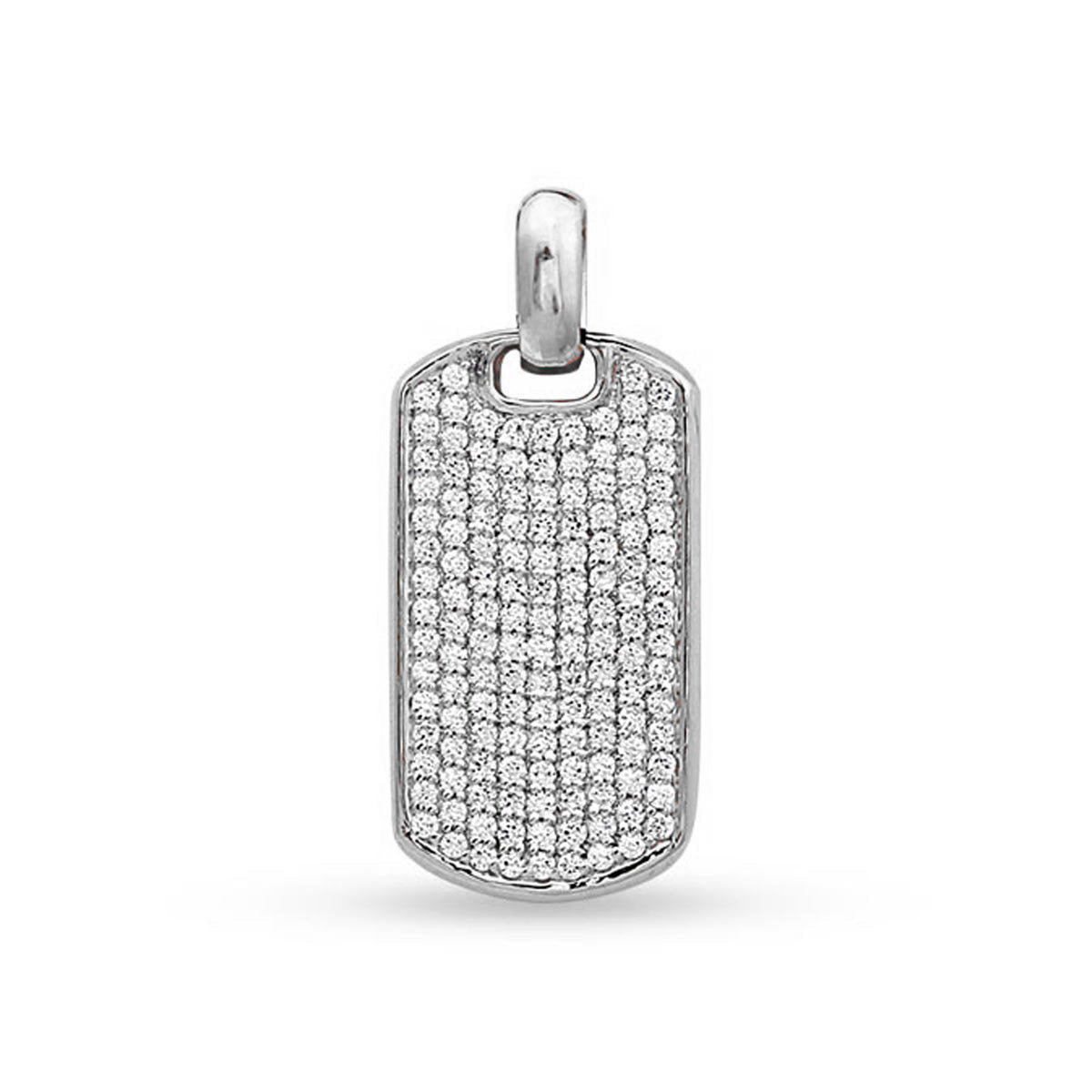 1.51 ct. Diamond 14K White Gold Chevron Tag Pendant