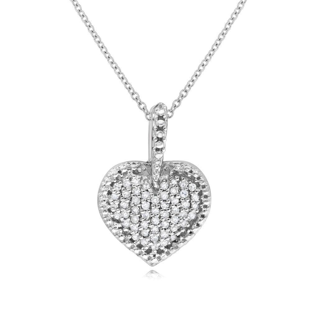 0.31 ct. Diamond 14K White Gold Heart Pendant