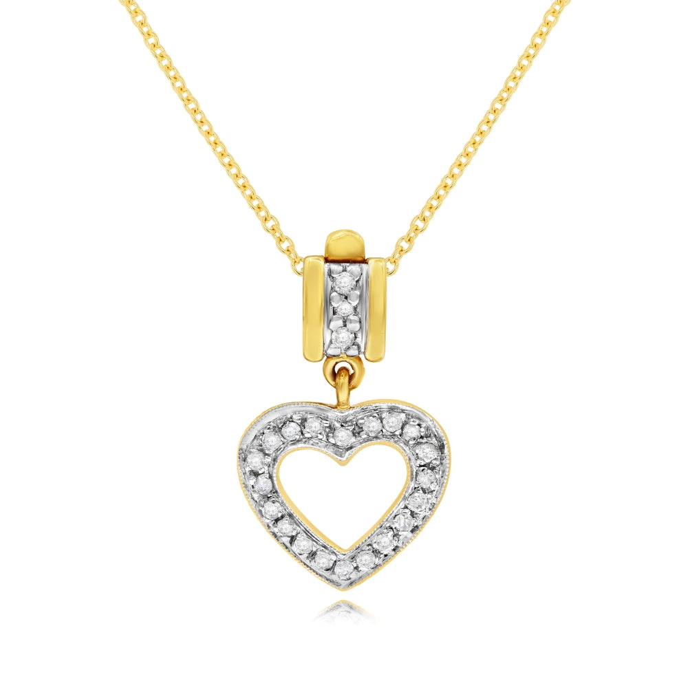 0.33 ct. Diamond 14K Yellow Gold Heart Pendant