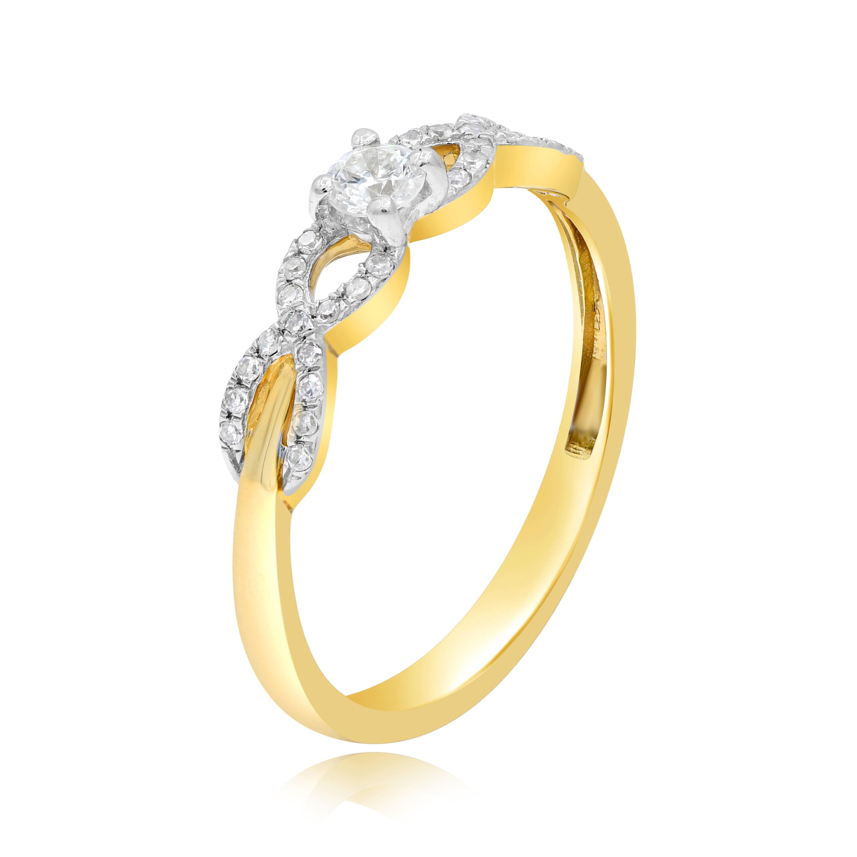 0.25 ct. Diamond 14K Yellow Gold Solitaire Infinity Ring