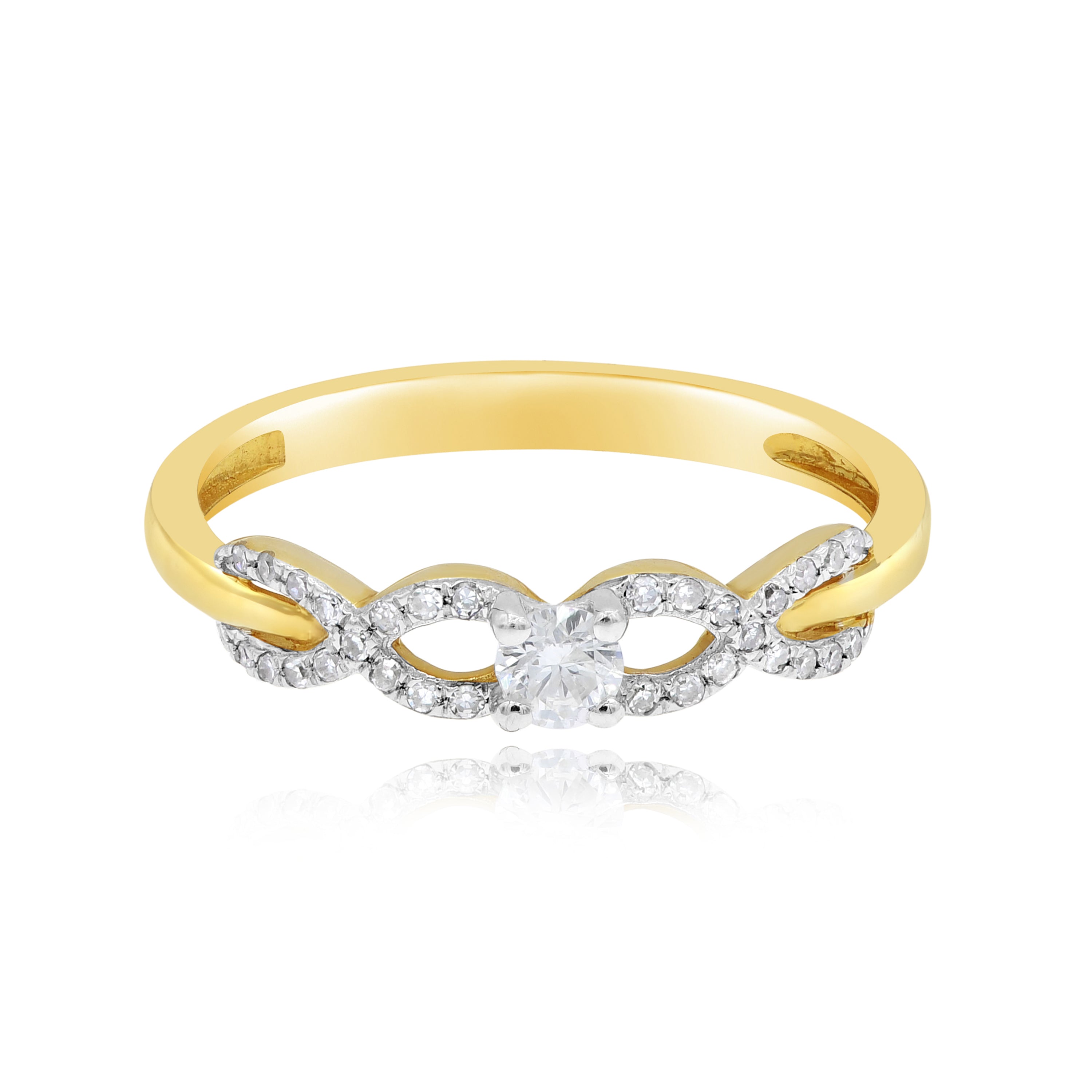 0.25 ct. Diamond 14K Yellow Gold Solitaire Infinity Ring