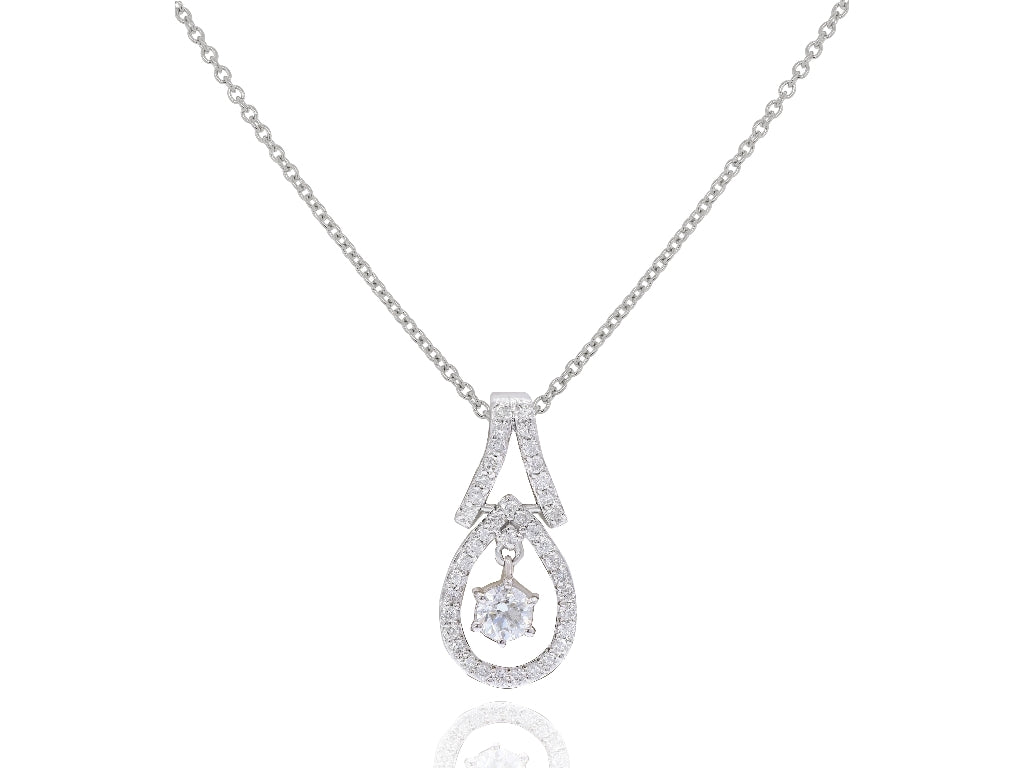 0.48 ct. Diamond 14K White Gold Free Charm Pendant