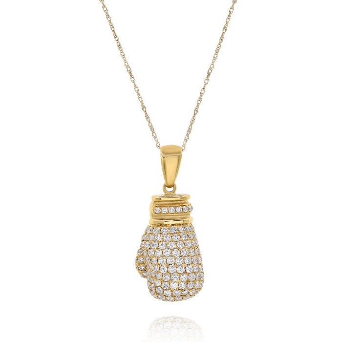 1.75 ct. Diamond 14K Yellow Gold Iced Out Boxing Glove Pendant