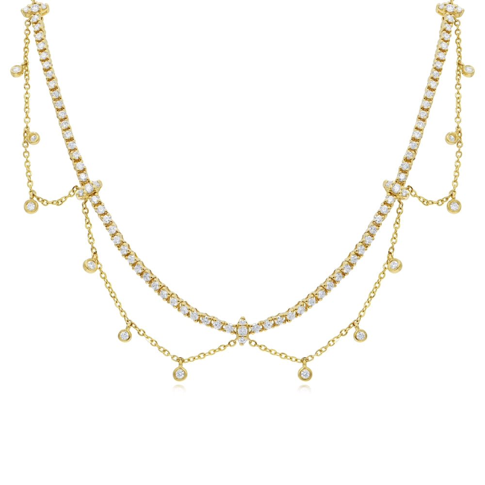 1.68 ct. Diamond 14K Yellow Gold Festoon Necklace