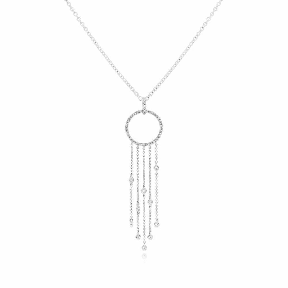 0.24 ct. Diamond 14K White Gold Dreamcatcher Charm Pendant