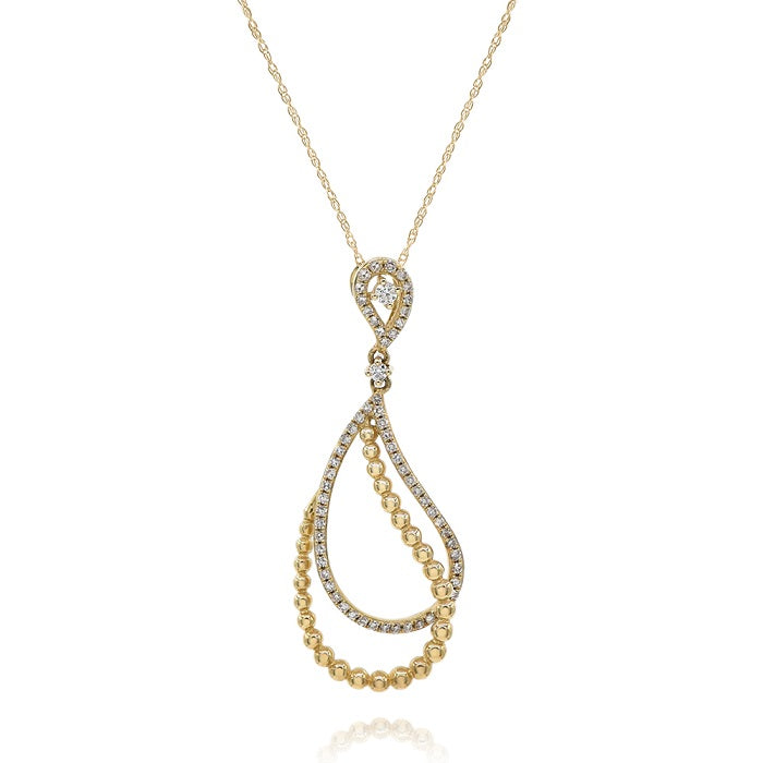 0.32 ct. Diamond 14K Yellow Gold Double Drop Pendant