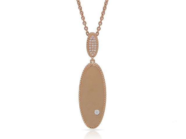 0.07 ct. Diamond 14K Rose Gold Oval Dangling Pendant