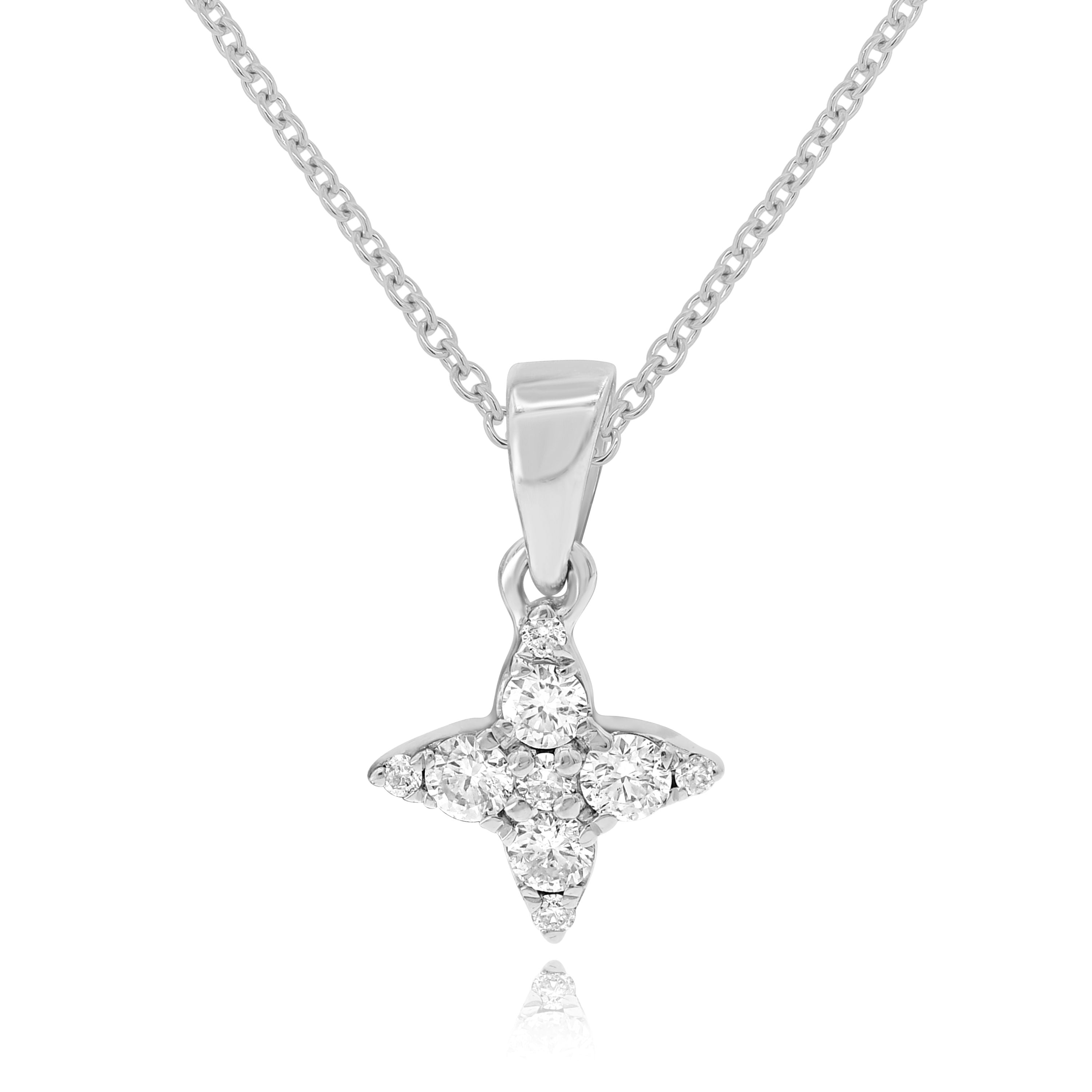 0.25 ct. Diamond 14K White Gold Star of Hope Pendant