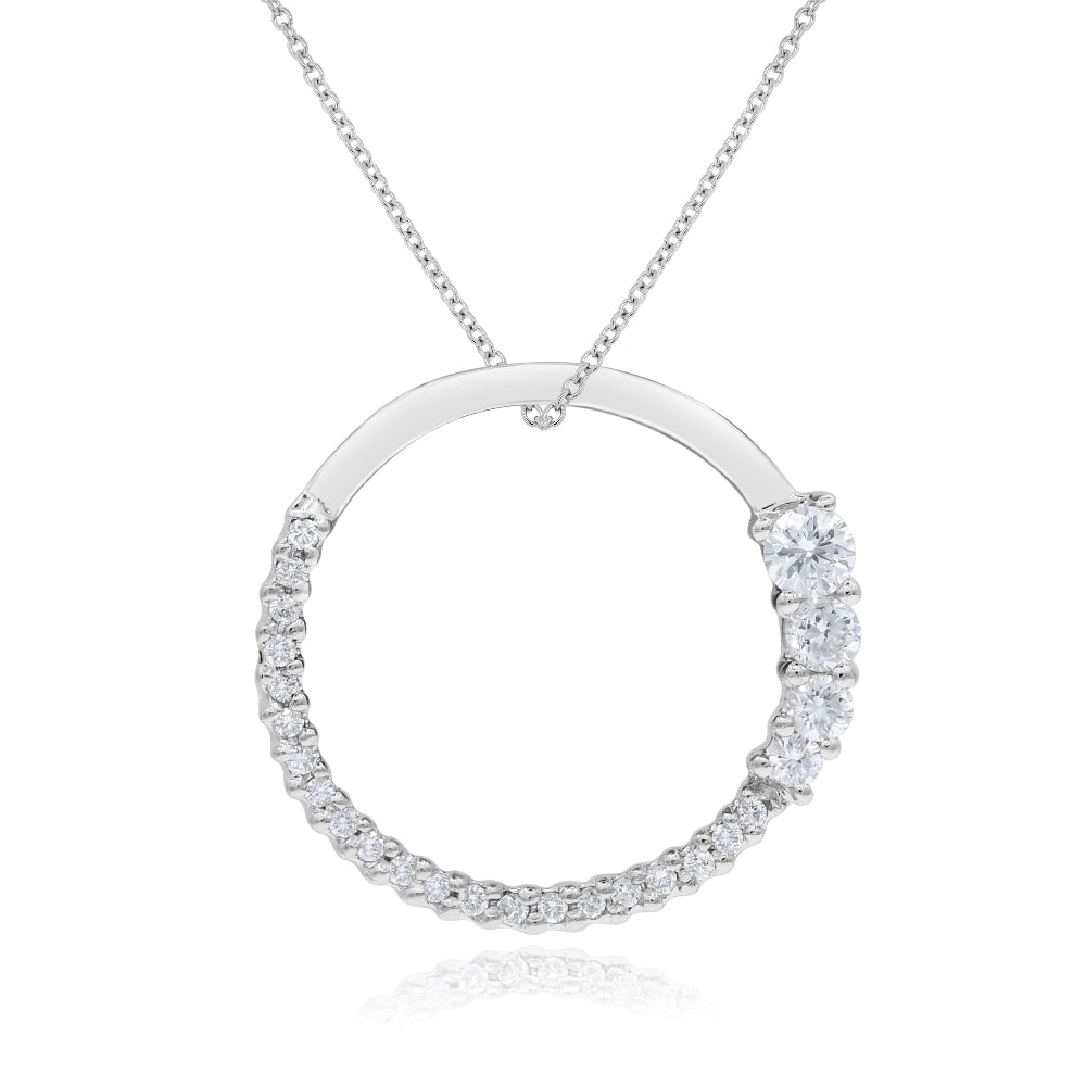 0.29 ct. Diamond 14K White Gold Forever Circle Pave Ring Pendant