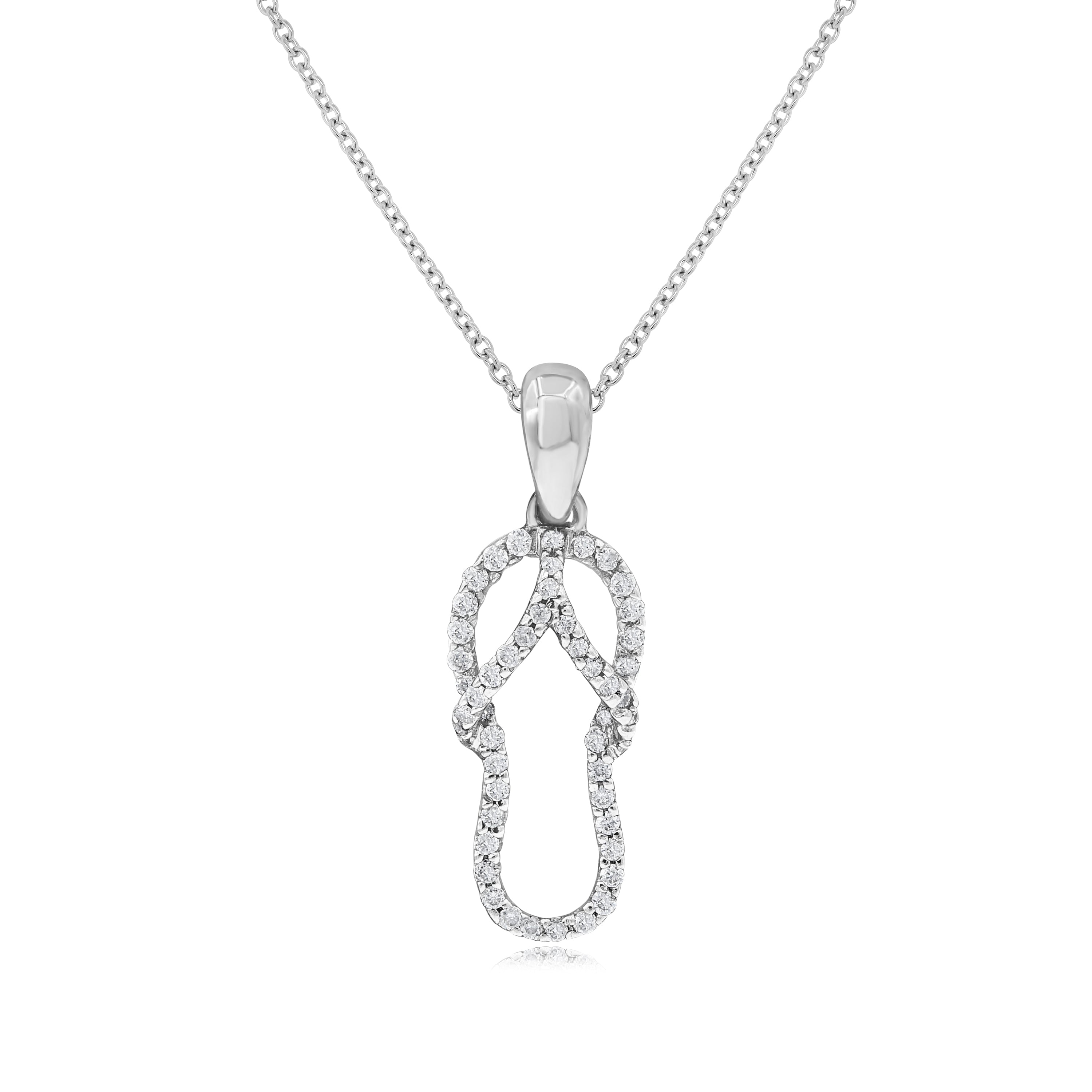 0.2 ct. Diamond 14K White Gold Flip-Flop Pendant