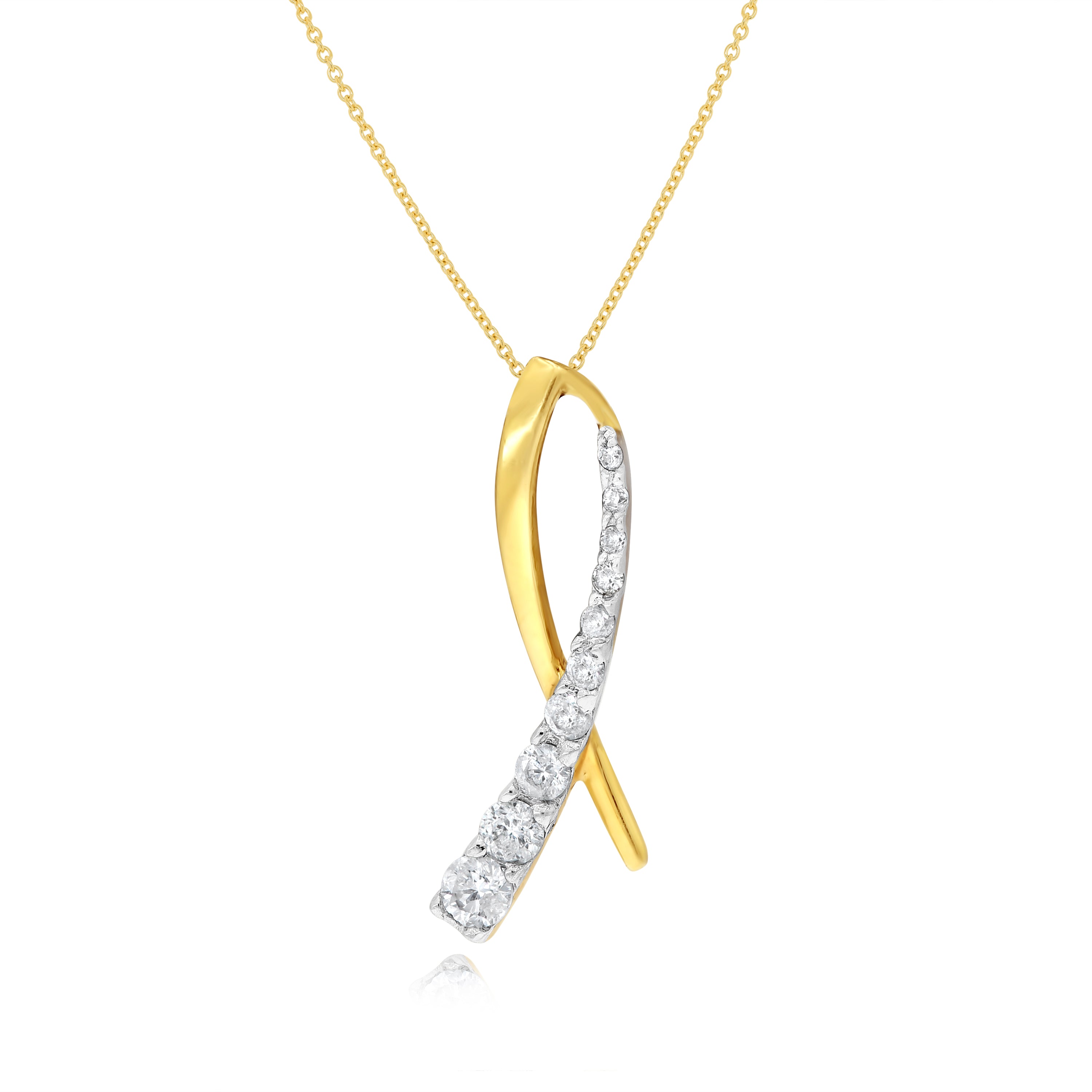 0.26 ct. Diamond 14K Yellow Gold Journey Pendant