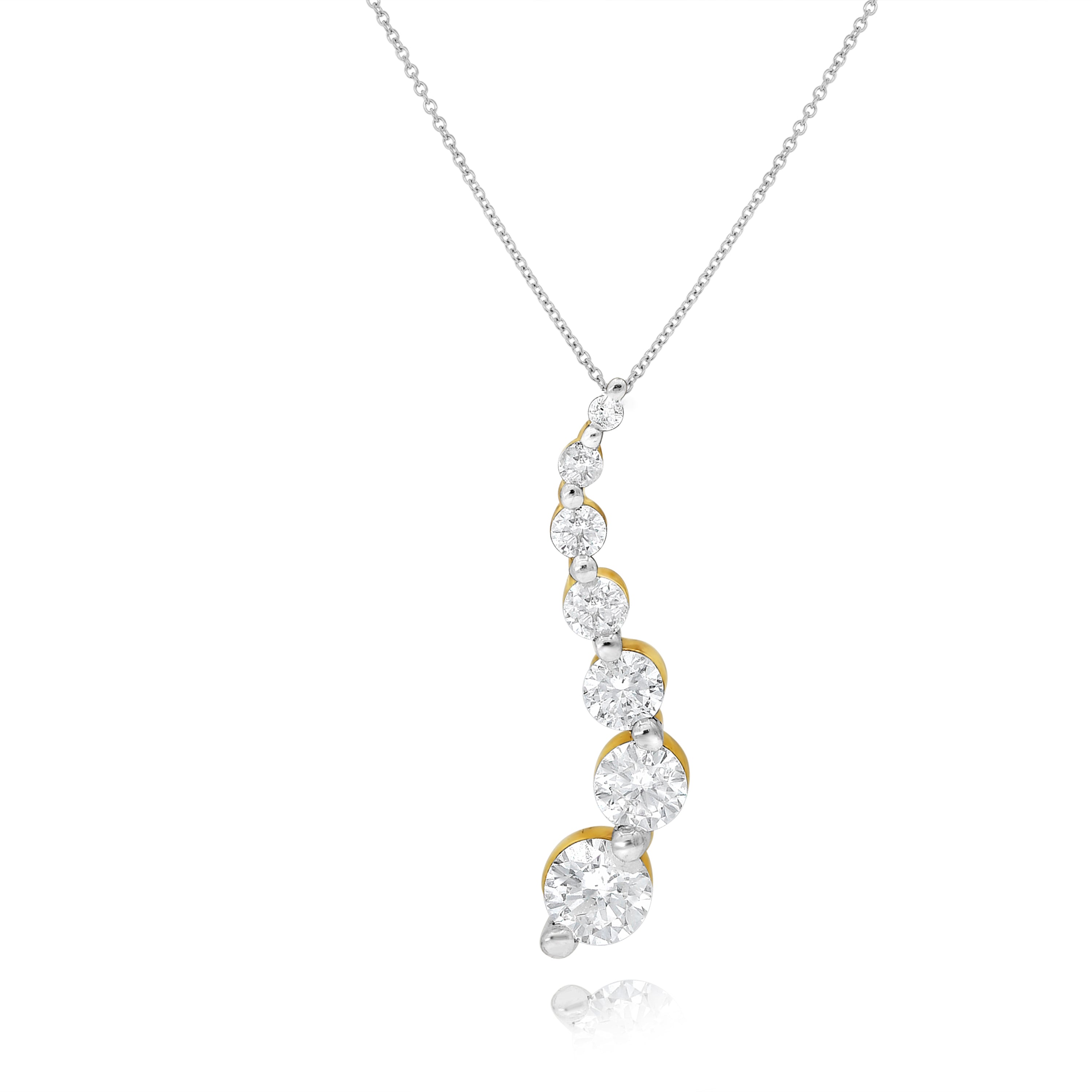 0.49 ct. Diamond 14K Yellow Gold Floating Wave Pendant