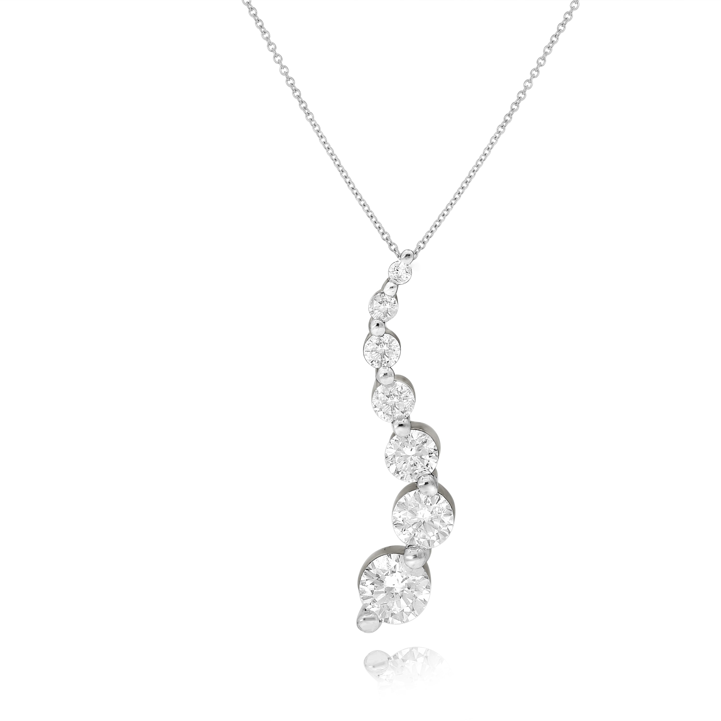 0.51 ct. Diamond 14K White Gold Floating Wave Pendant