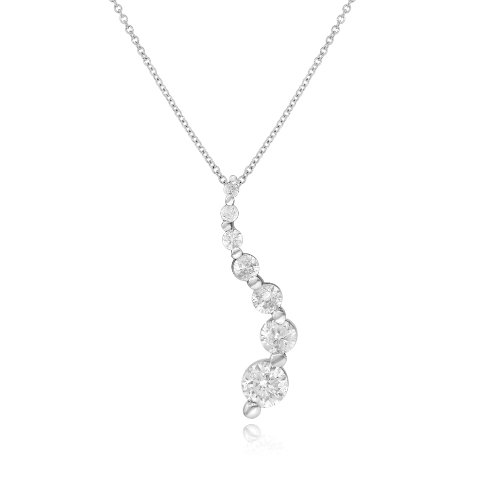 0.33 ct. Diamond 14K White Gold Journey Pendant