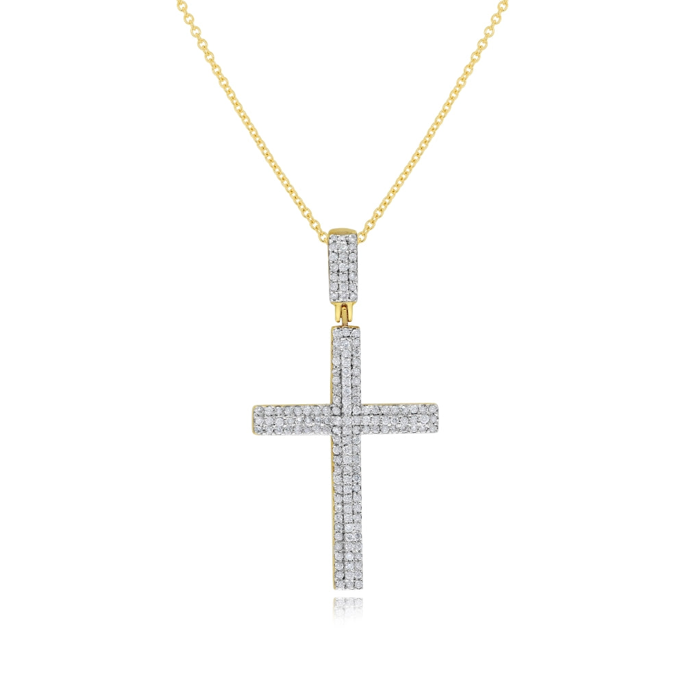 0.48 ct. Diamond 14K White Gold Cross Pendant