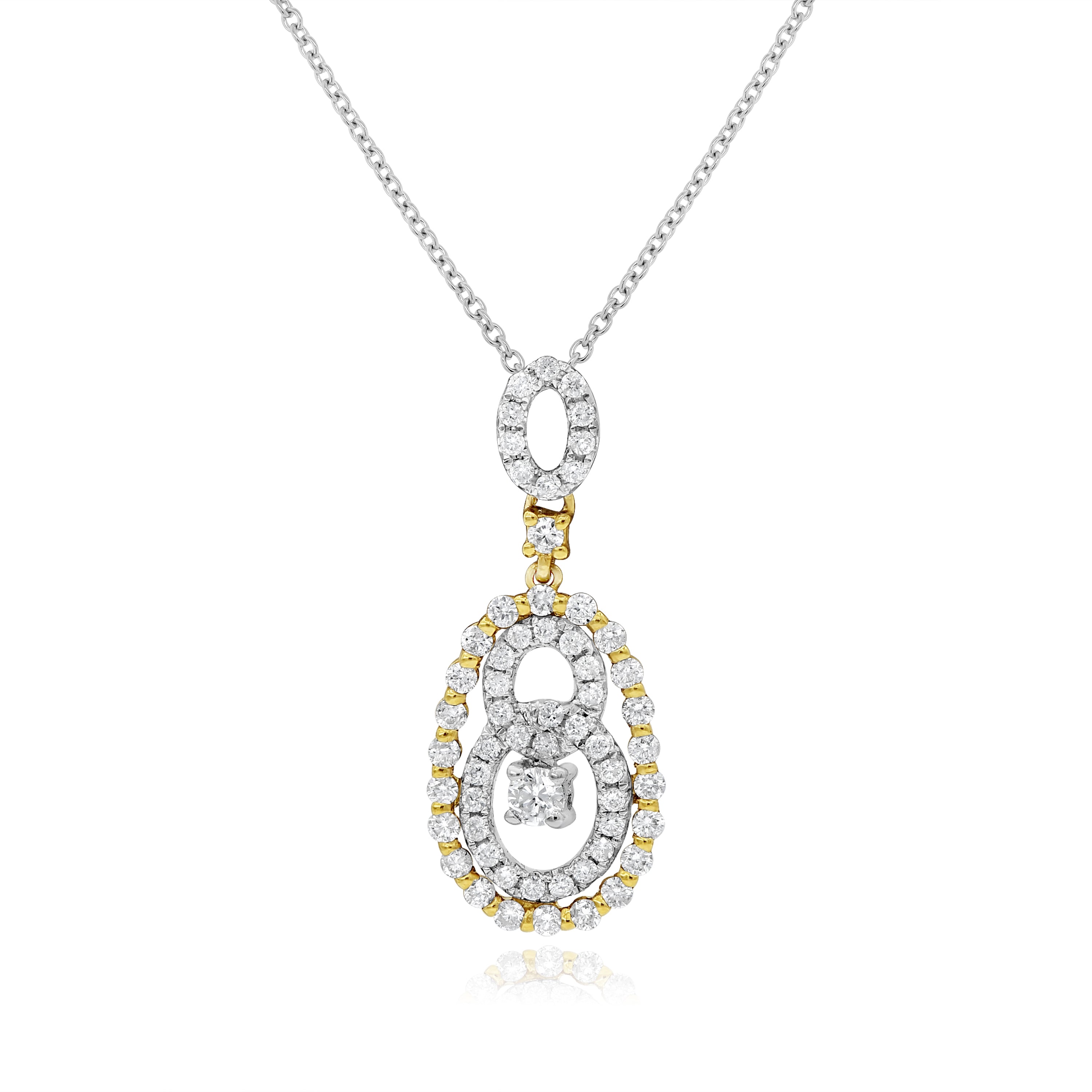 0.6 ct. Diamond 18K Two Tone Gold Pendant