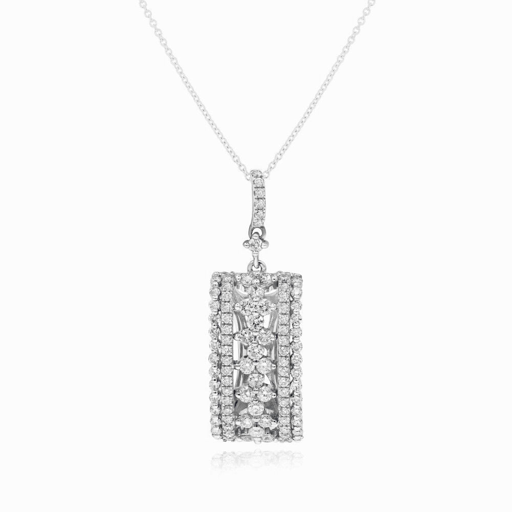 1.1 ct. Diamond 18K White Gold Moment of Love Pendent With 18" Chain