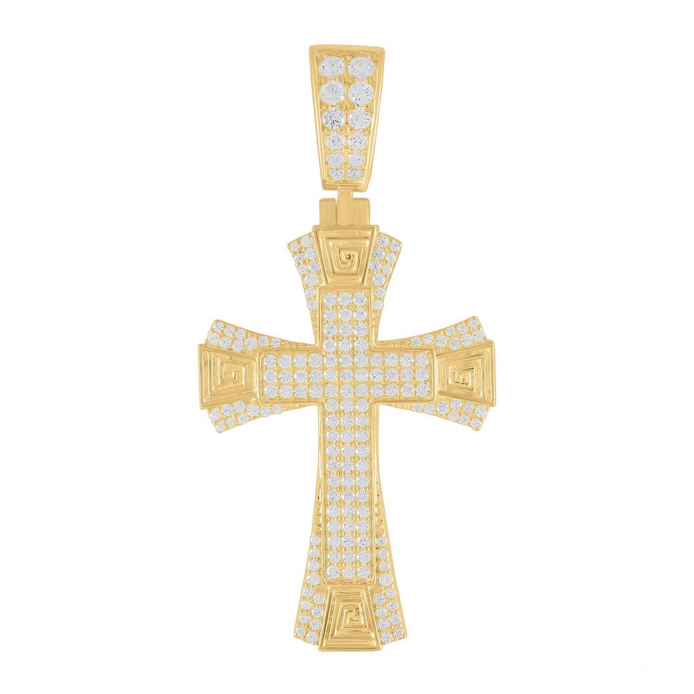 1.58 ct. Diamond 14K Yellow Gold Cross Pendant