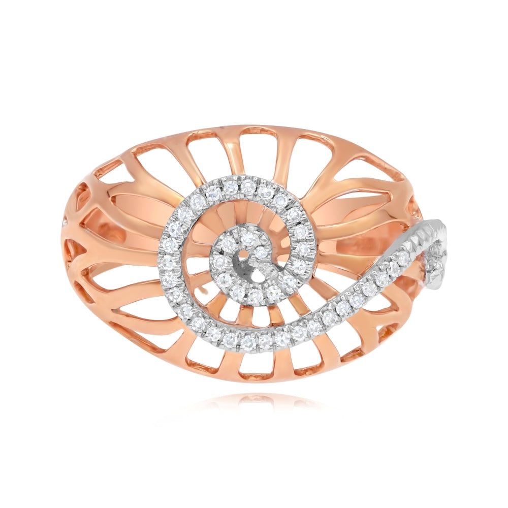 0.12 ct. Diamond 14K Rose Gold Dome Shape Ring