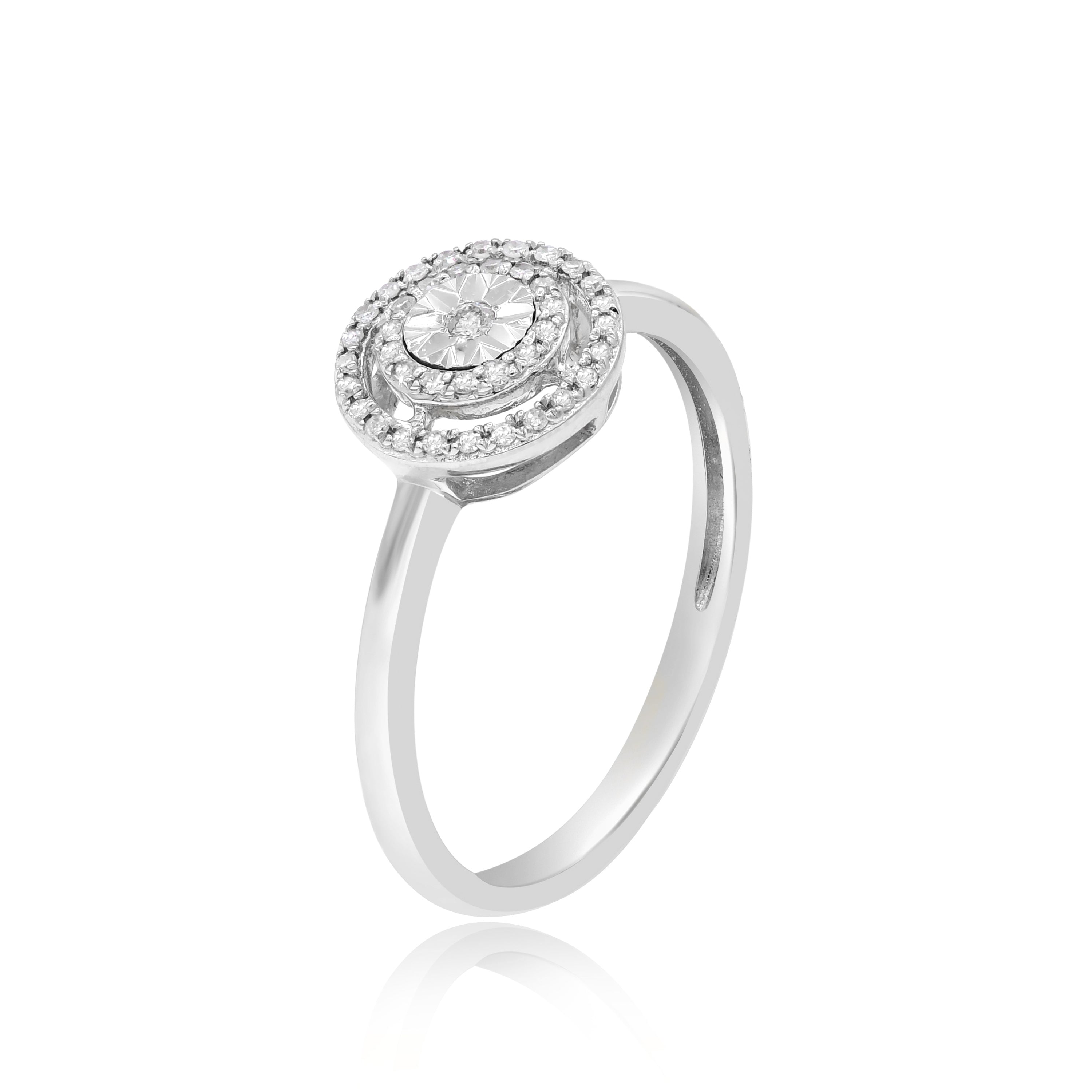 0.1 ct. Diamond 14K White Gold Ring