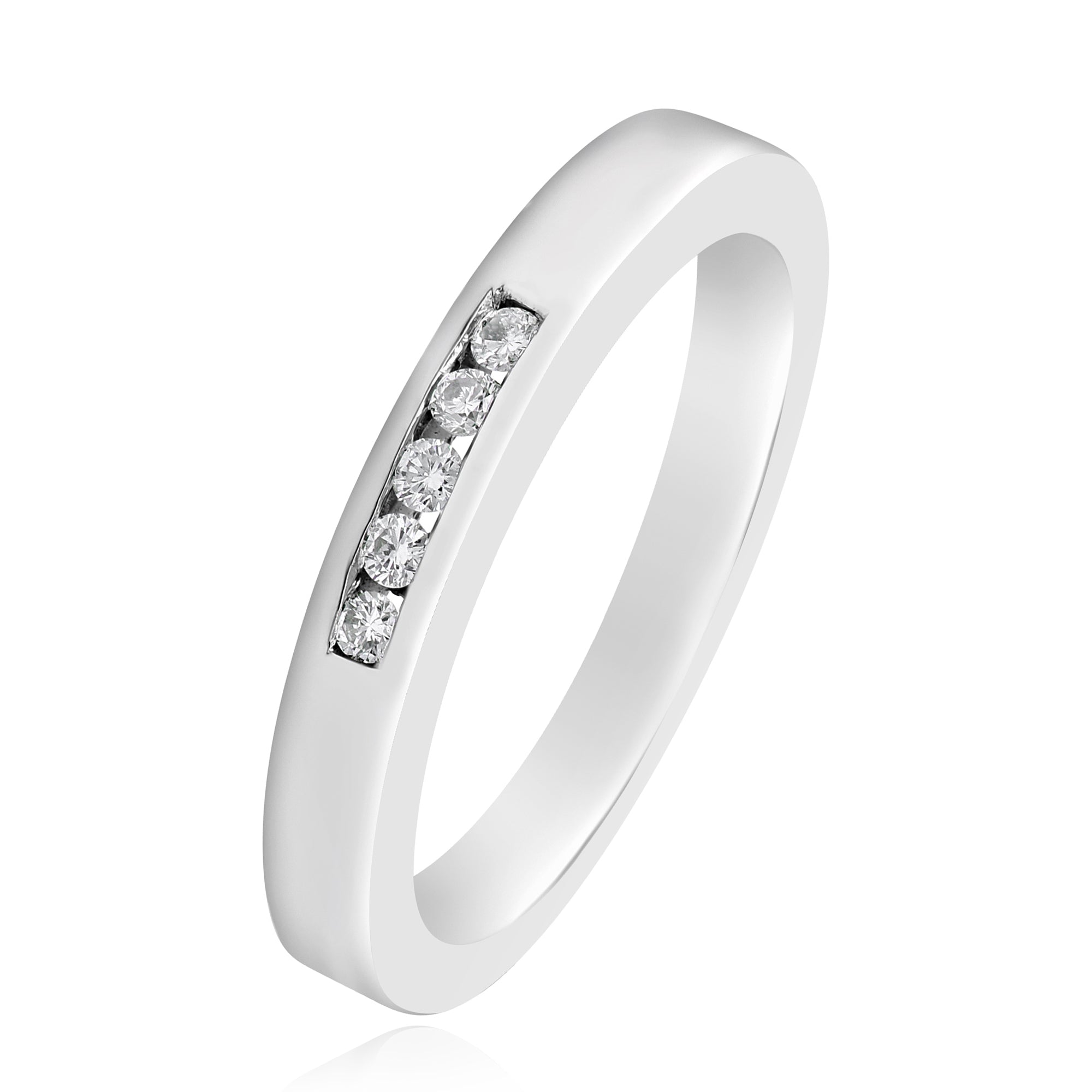 0.09 ct. Diamond 14K White Gold Band