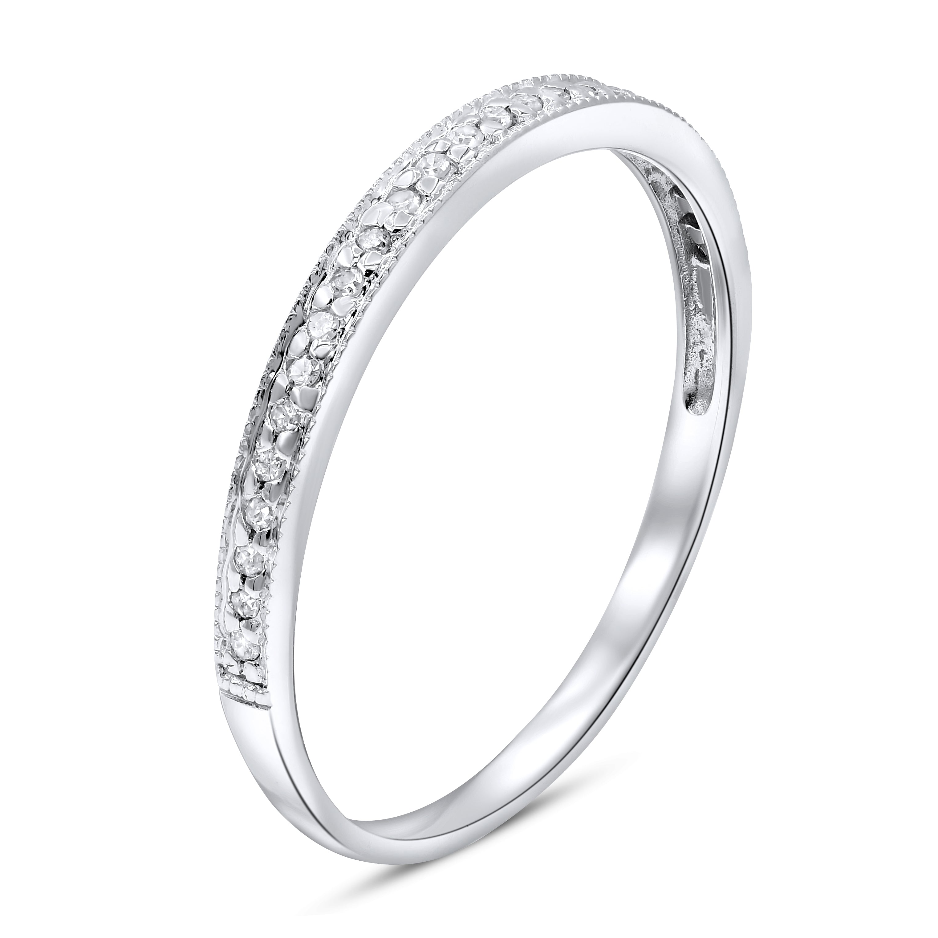 0.1 ct. Diamond 14K White Gold Half Eternity Band