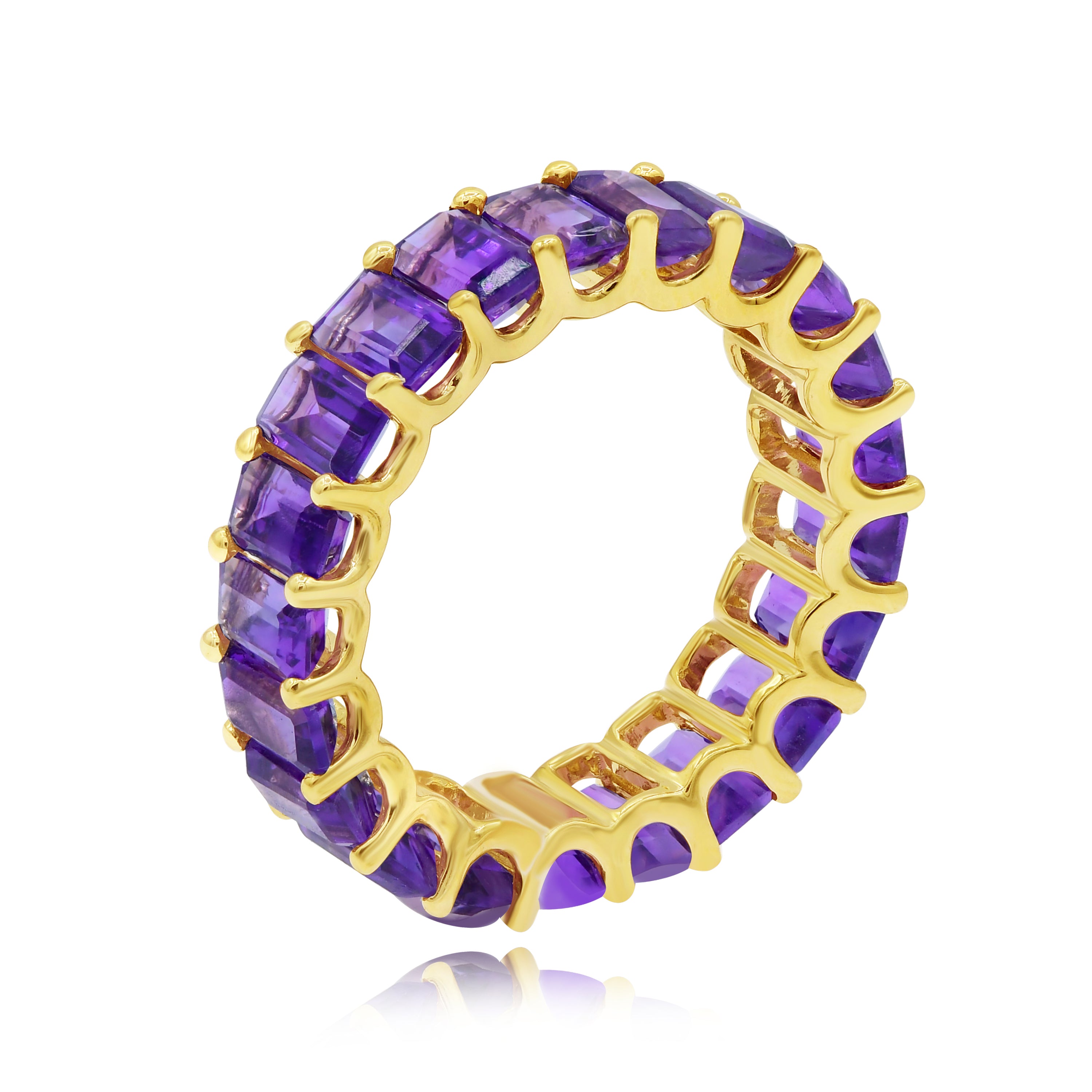 6.52 ct. Amethyst 14K Yellow Gold Eternity Band