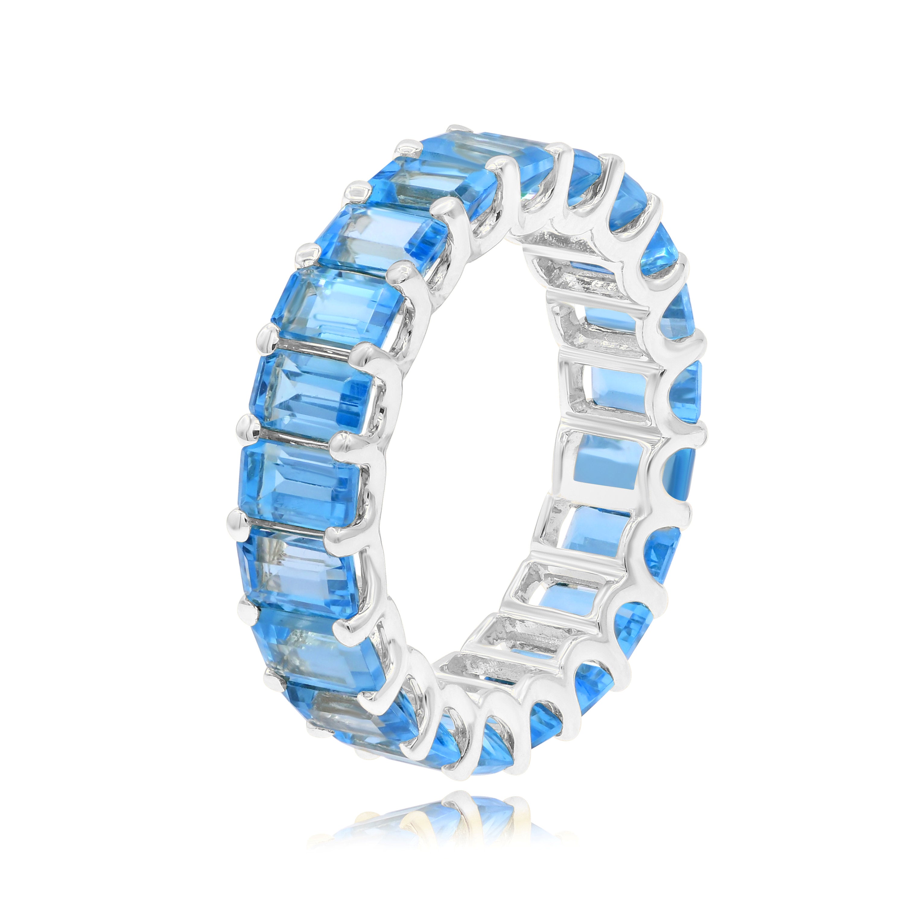 7.86 ct. Topaz 14K White Gold Eternity Band