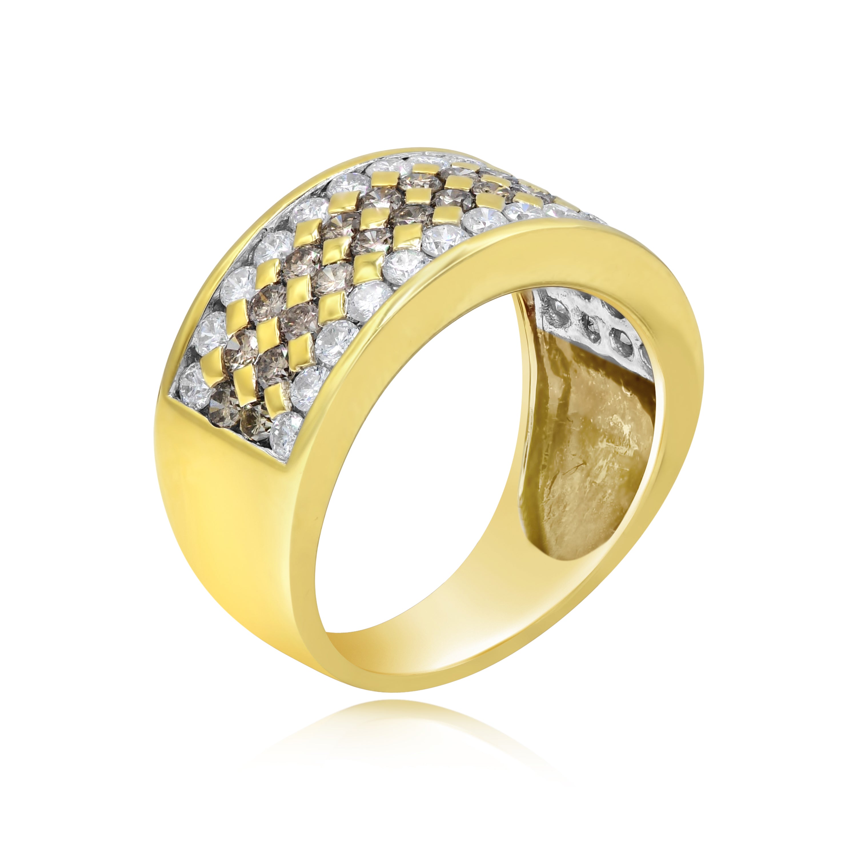 1.75 ct. Yellow & White Diamond 18K Yellow Gold Multi-Row Band