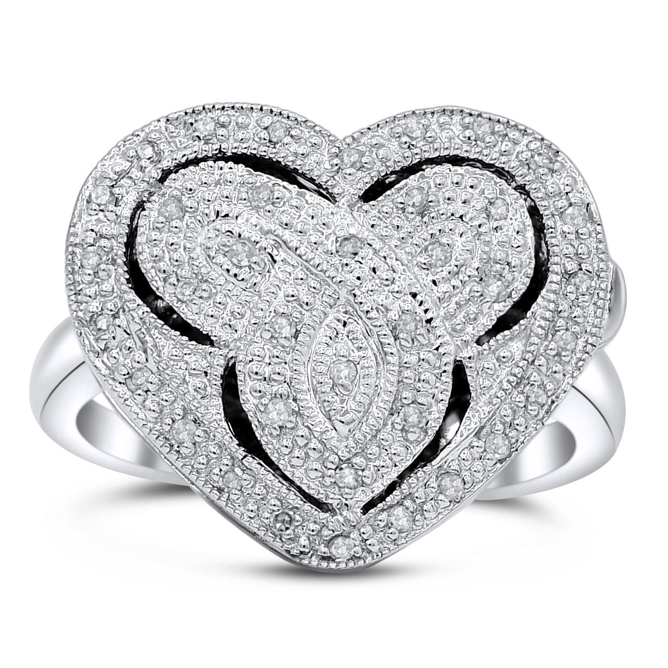 0.15 ct. Diamond 14K White Gold Heart-Shaped Locket Ring