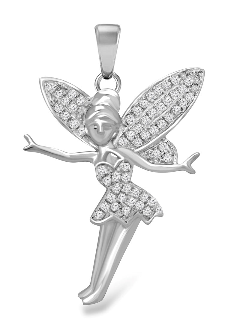 0.23 ct. Diamond 14K White Gold Tinkerbell Twinkle Pendant