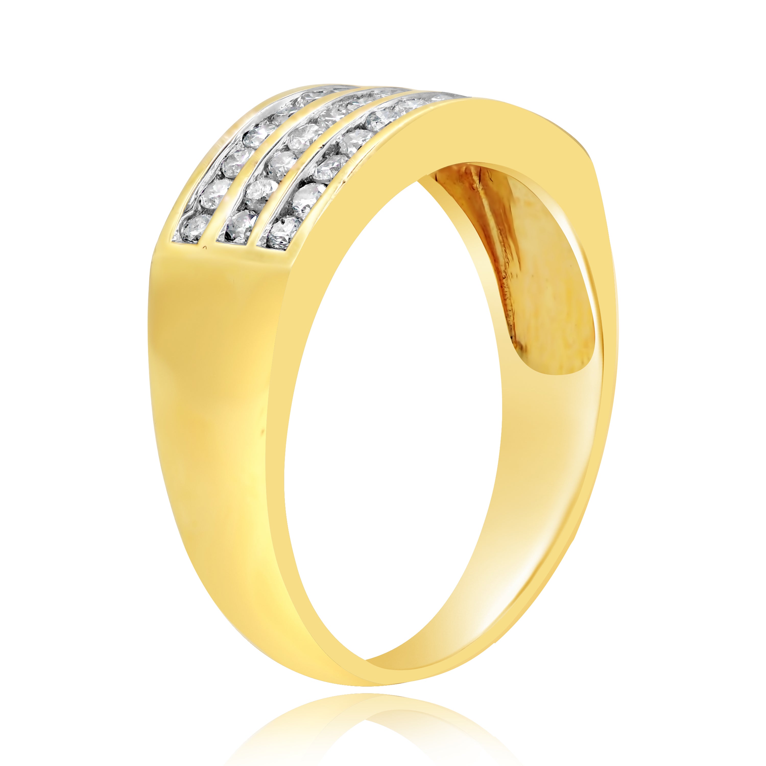 0.53 ct. Diamond 14K Yellow Gold Double Band Ring