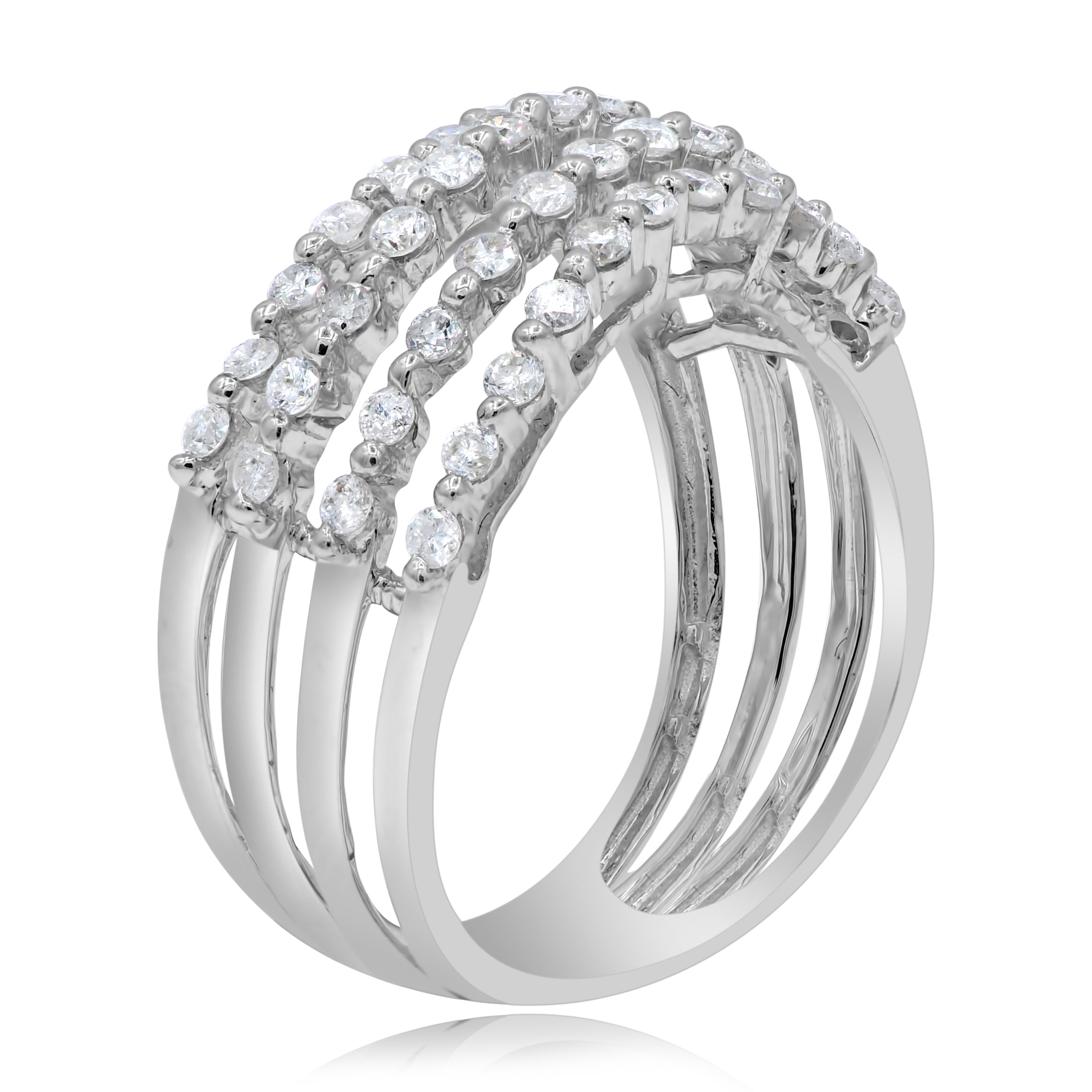 0.83 ct. Diamond 14K White Gold Multi-Row Band