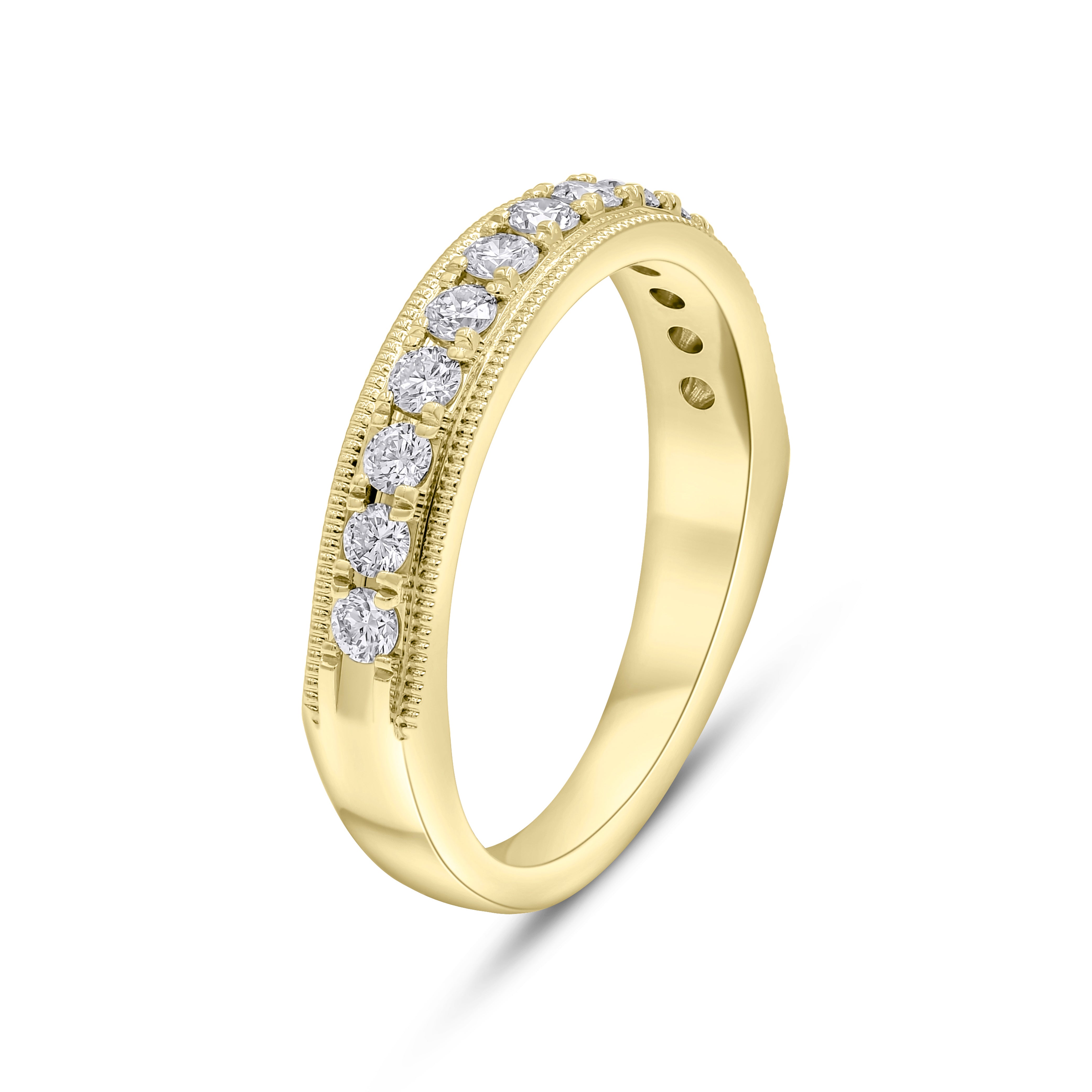 0.48 ct. Diamond 18K Yellow Gold Half Eternity Band