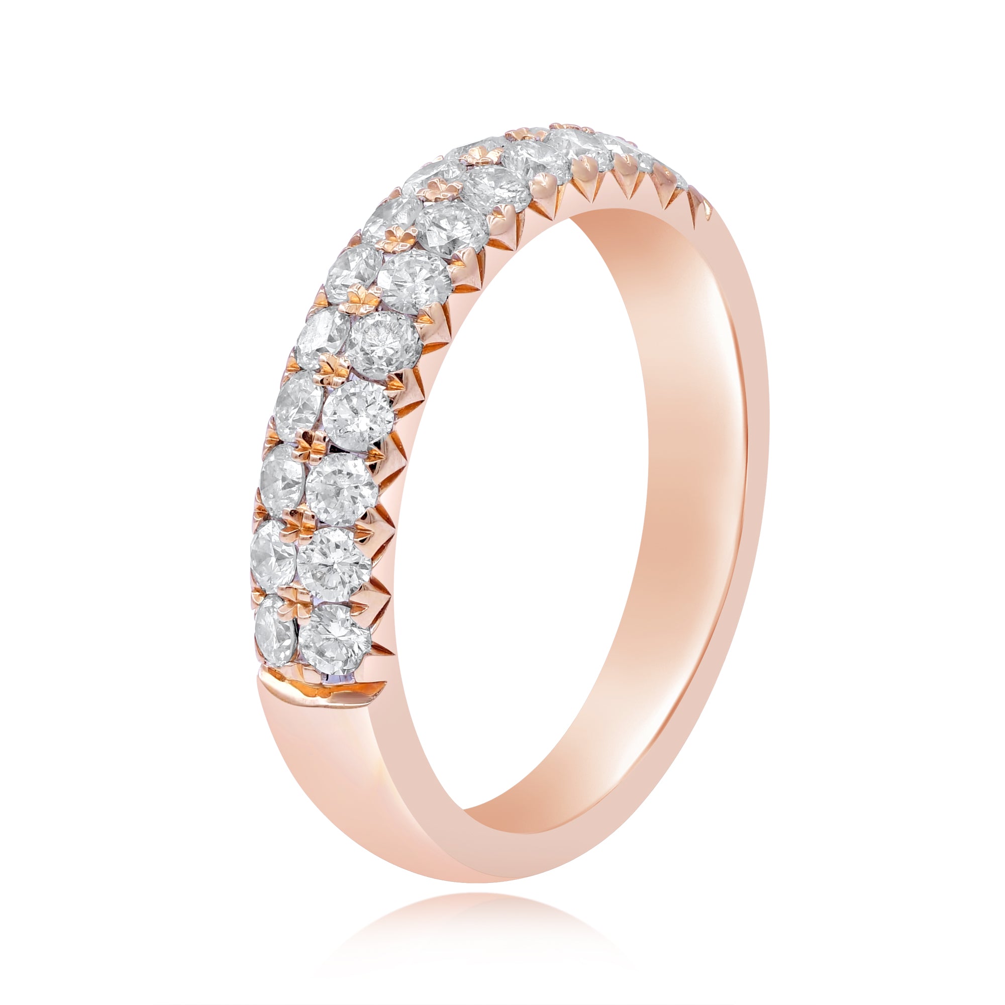 0.8 ct. Diamond 14K Rose Gold Half Eternity Band Size 7