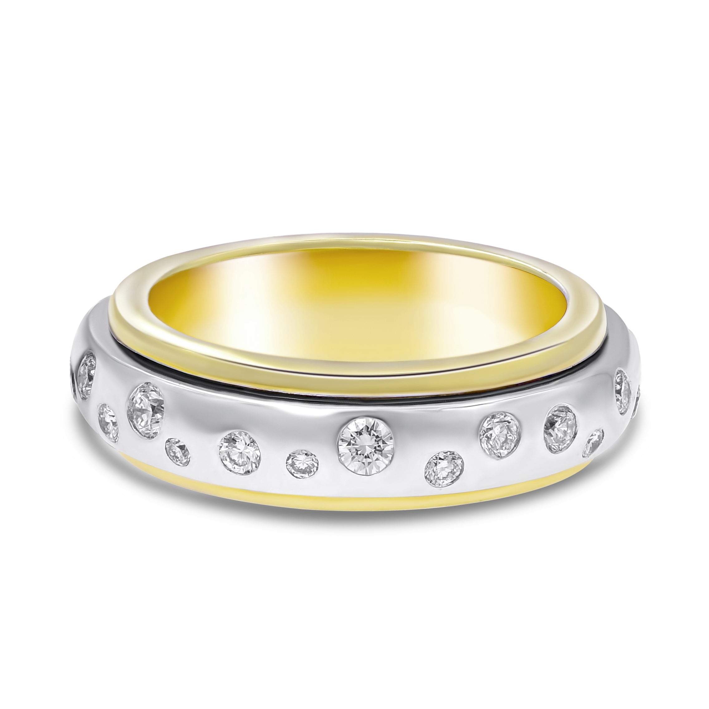 0.55 ct. Diamond 18K Two Tone Gold Spinning Ring